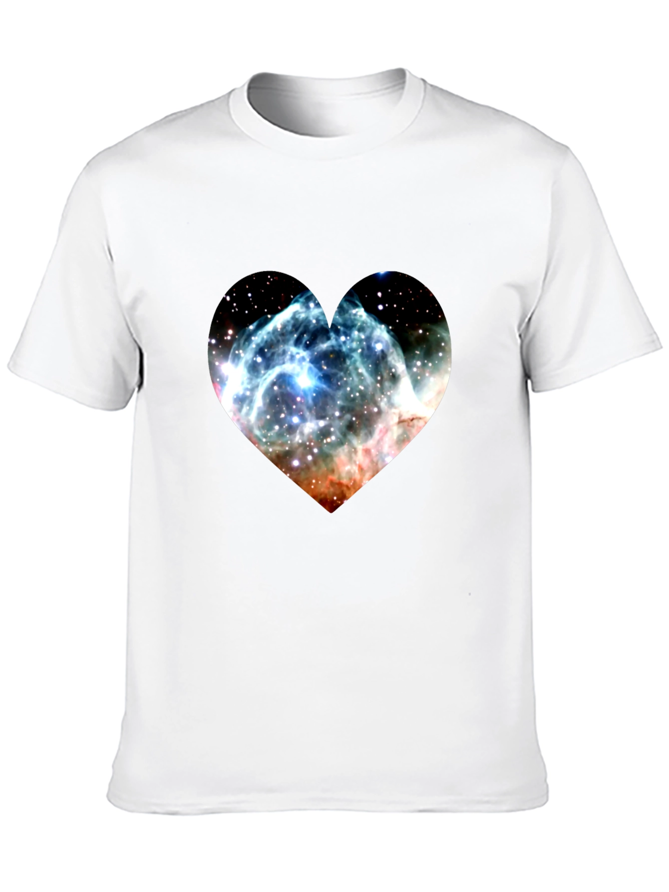 Nebula Heart Graphic Tee - Soft Black Cotton Blend