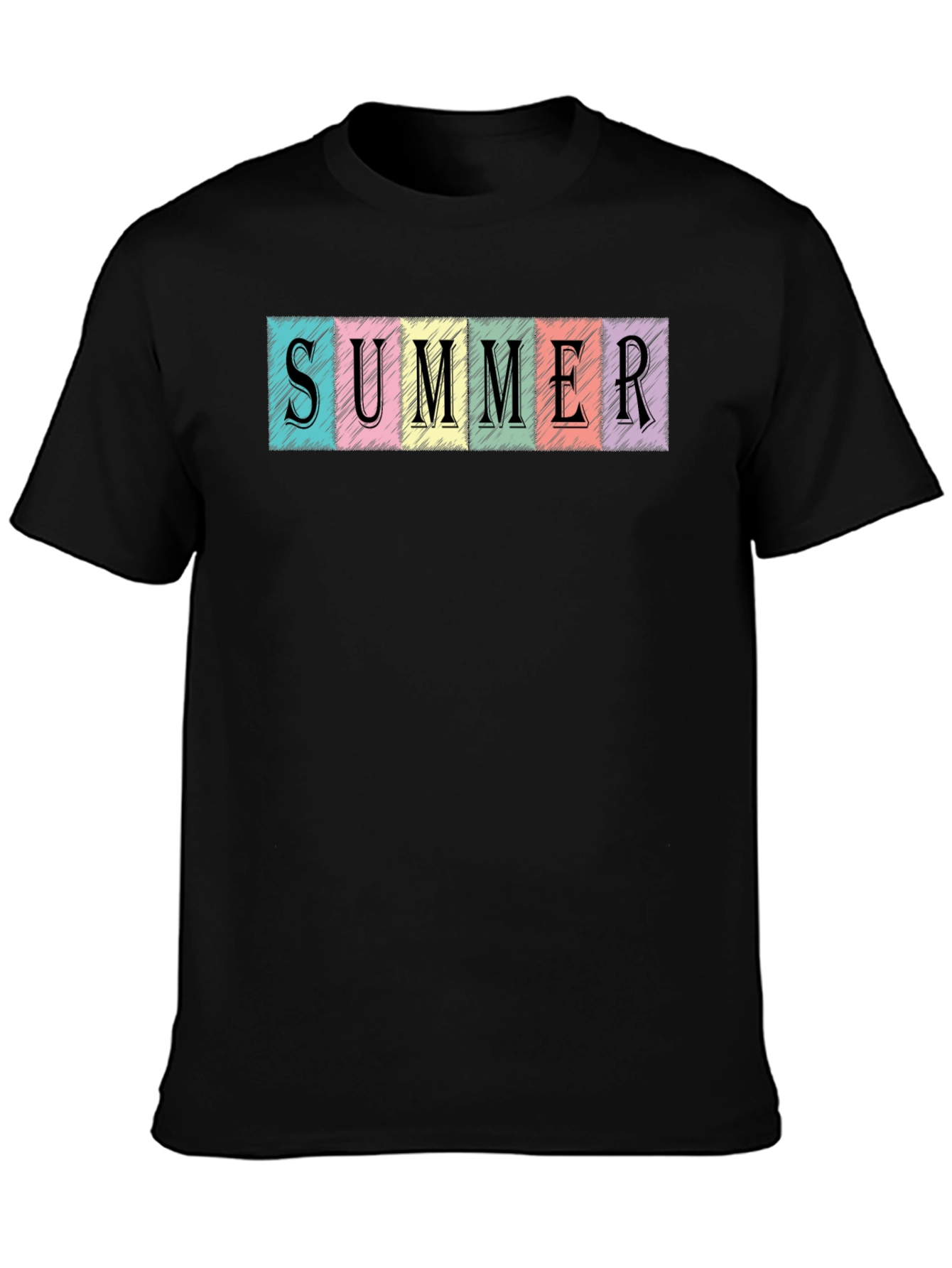 Summer Scribble Graphic Black T-Shirt