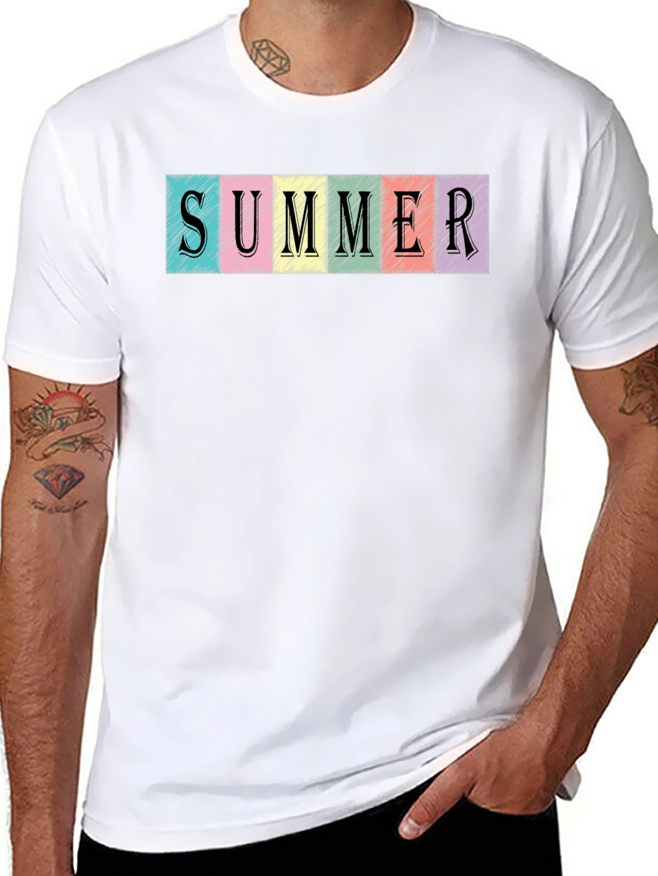 Summer Scribble Graphic Black T-Shirt