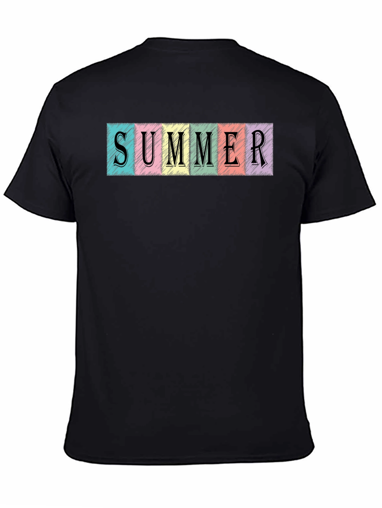 Summer Scribble Graphic Black T-Shirt