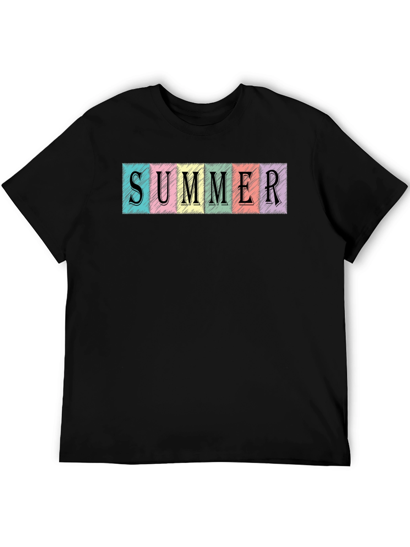 Summer Scribble Graphic Black T-Shirt