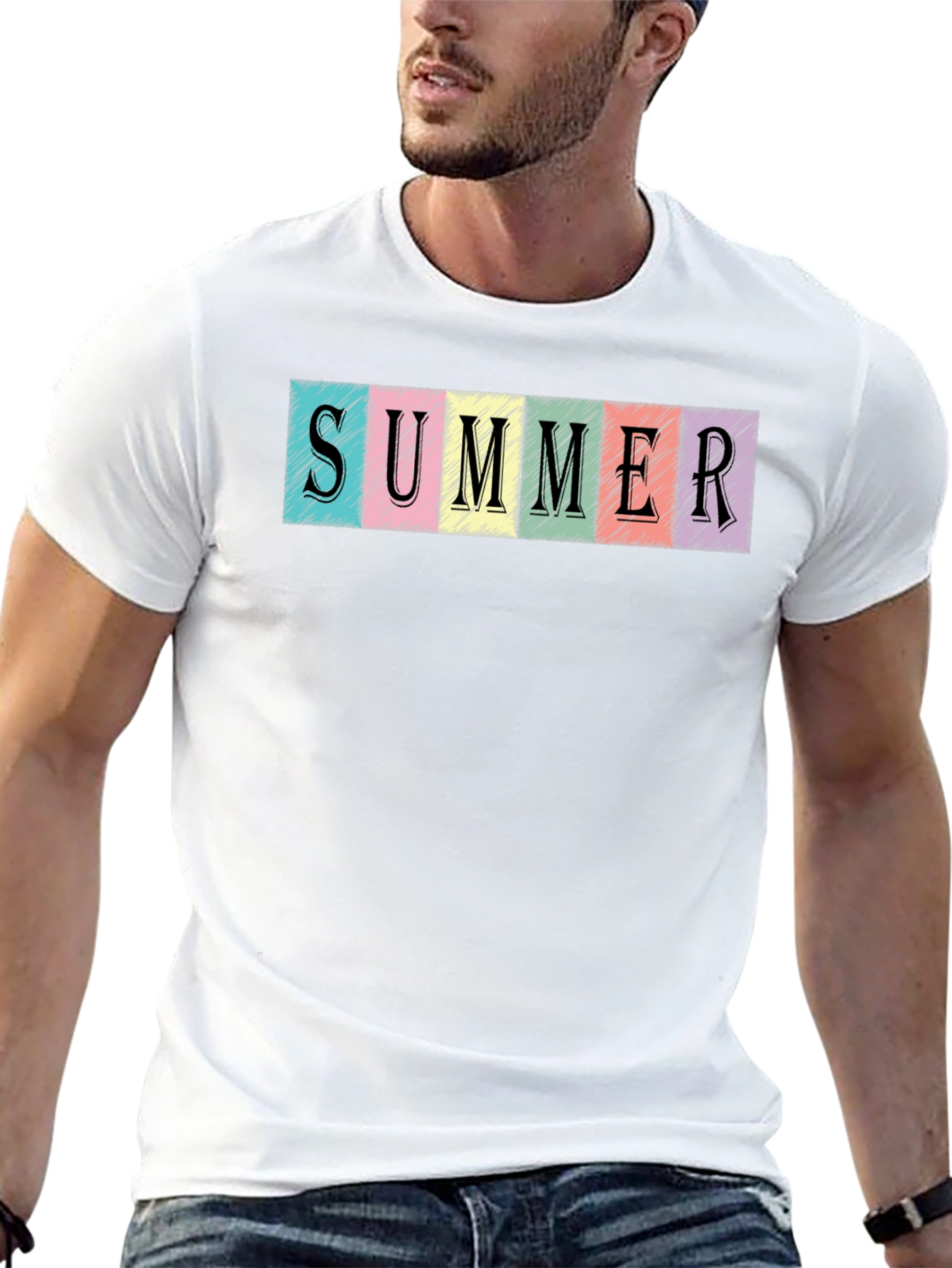 Summer Scribble Graphic Black T-Shirt