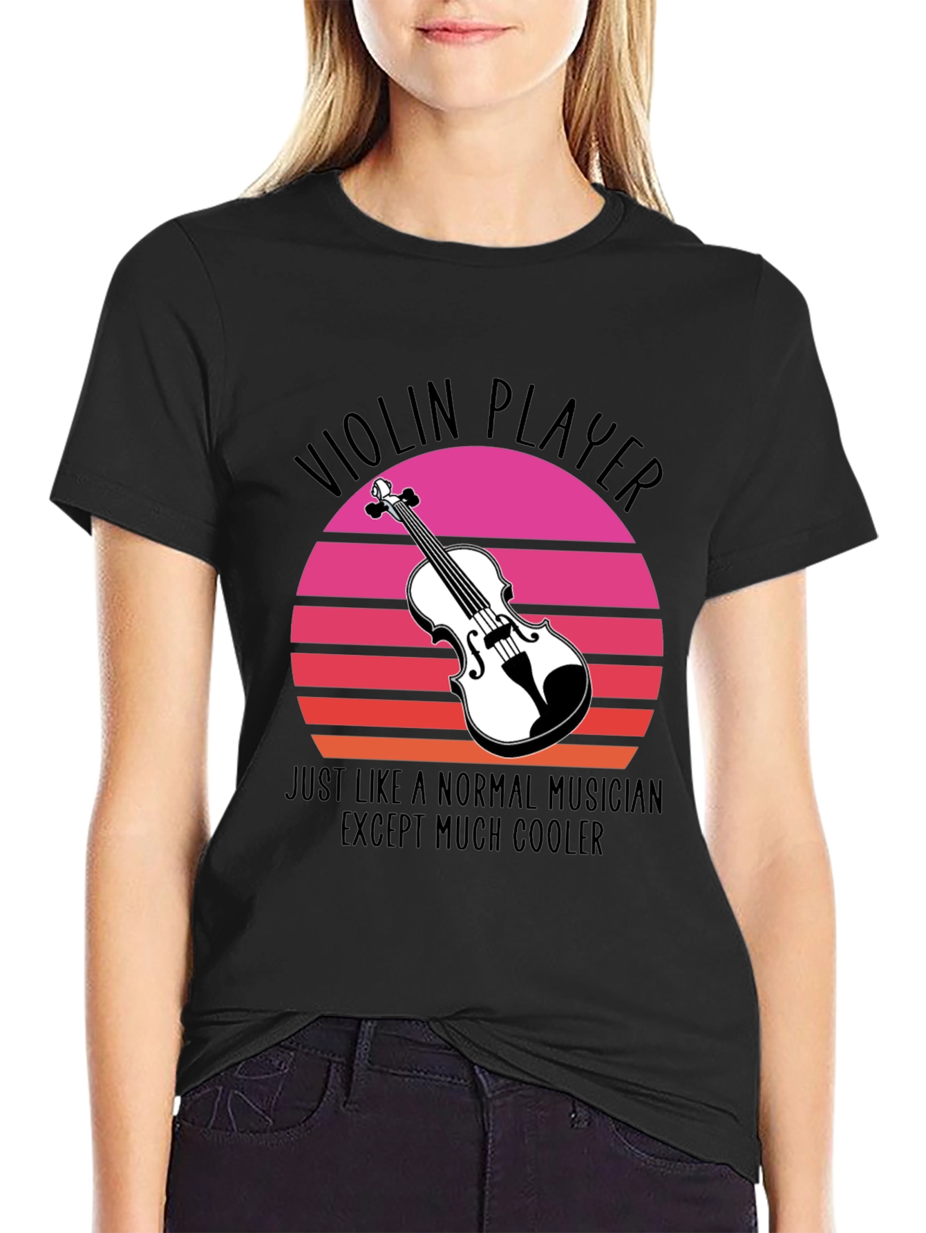Cool Violin Player Graphic Tee