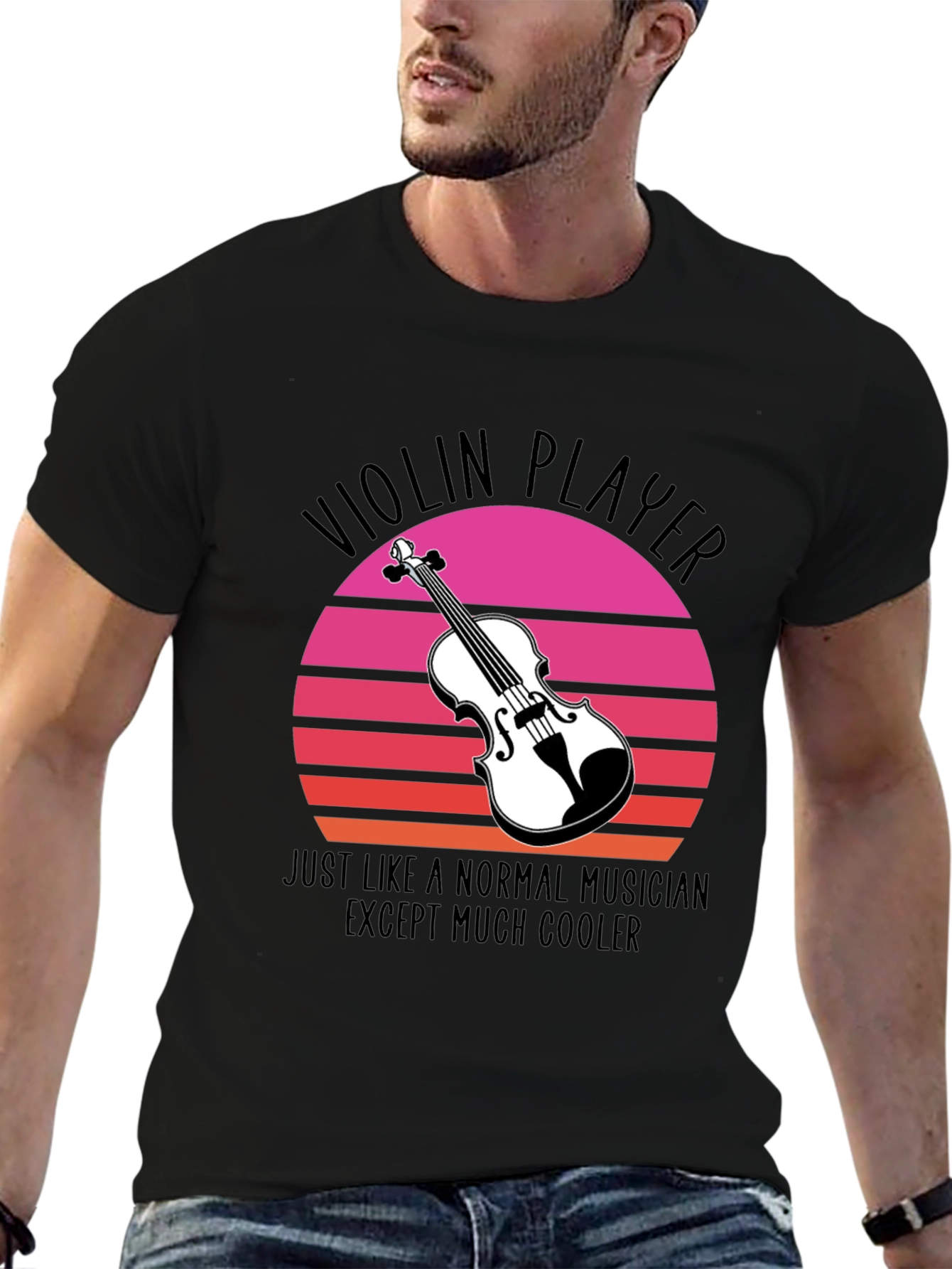 Cool Violin Player Graphic Tee