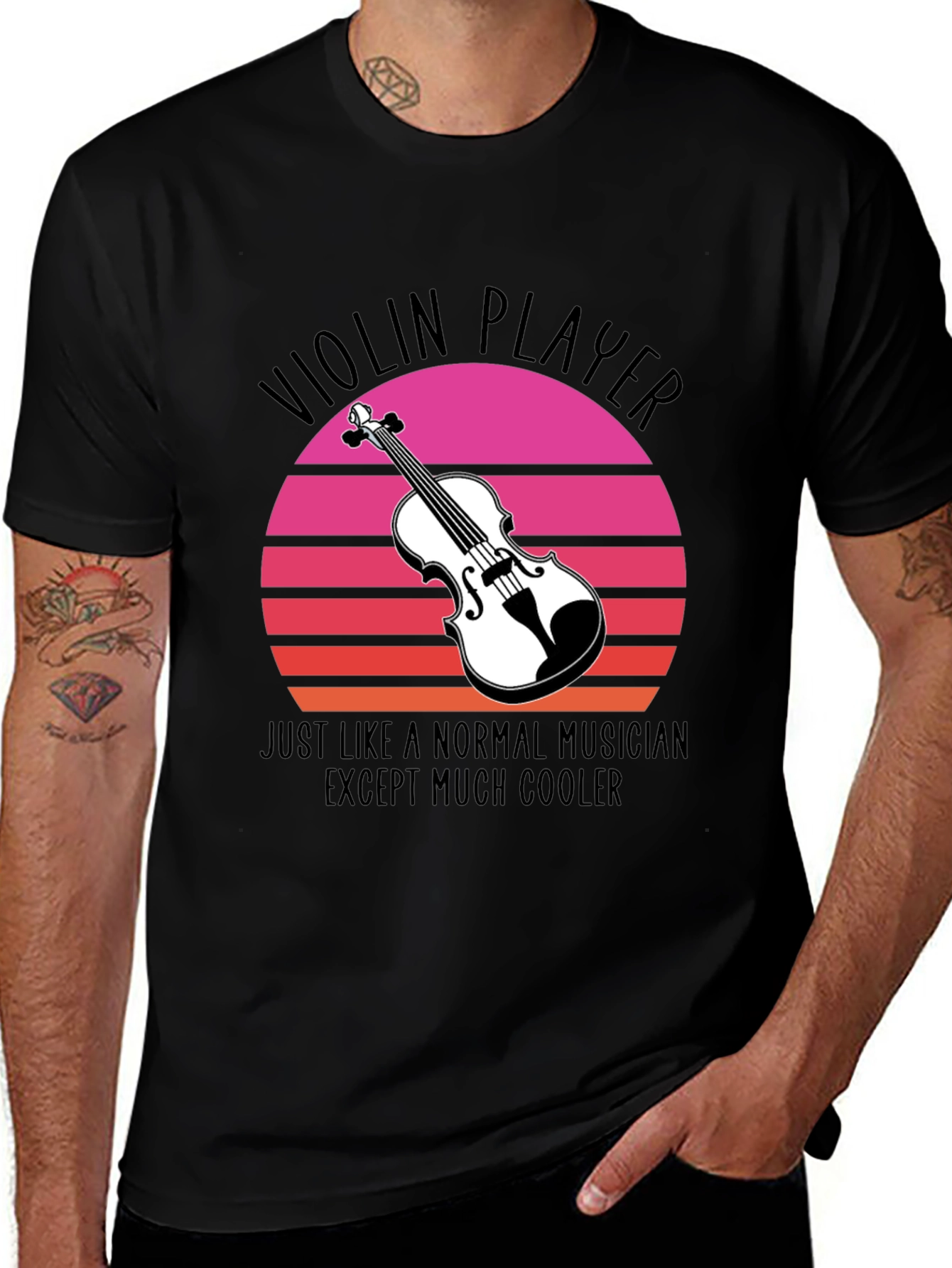 Cool Violin Player Graphic Tee