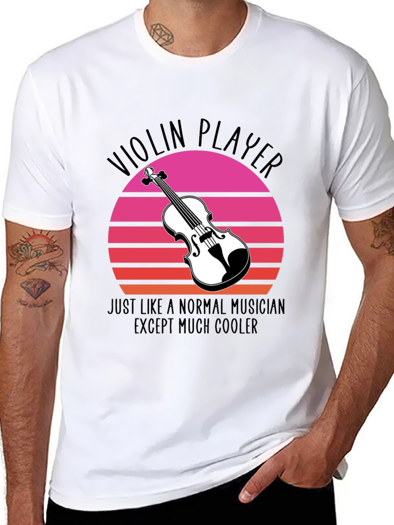 Cool Violin Player Graphic Tee