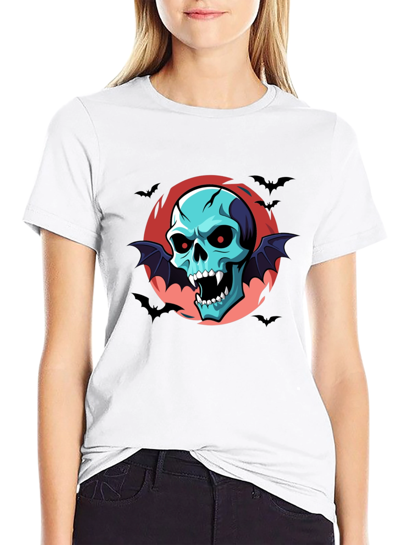 Skull Vampire Bats T-Shirt - Halloween Style