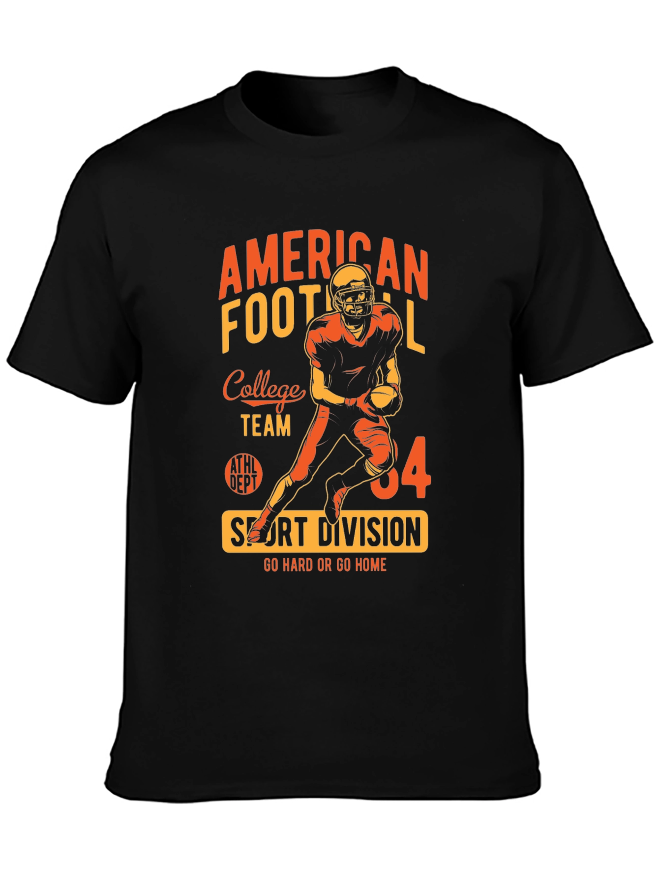 American Football Graphic Black T-Shirt
