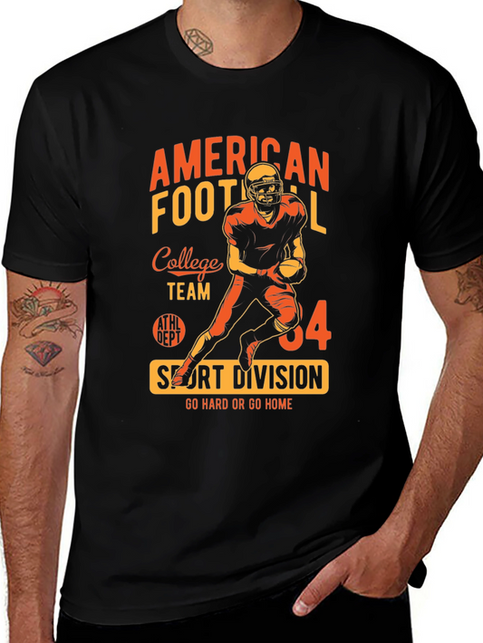 American Football Graphic Black T-Shirt