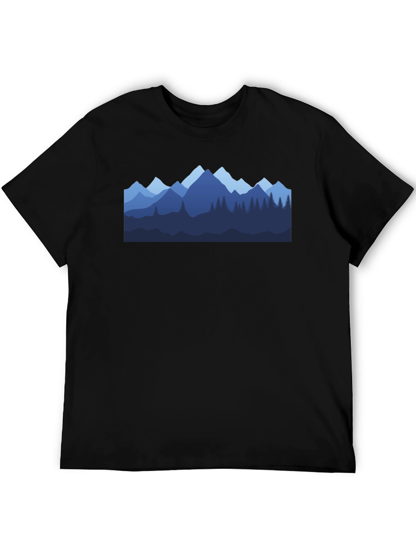Mountainscape Graphic Tee - Black Cotton Blend