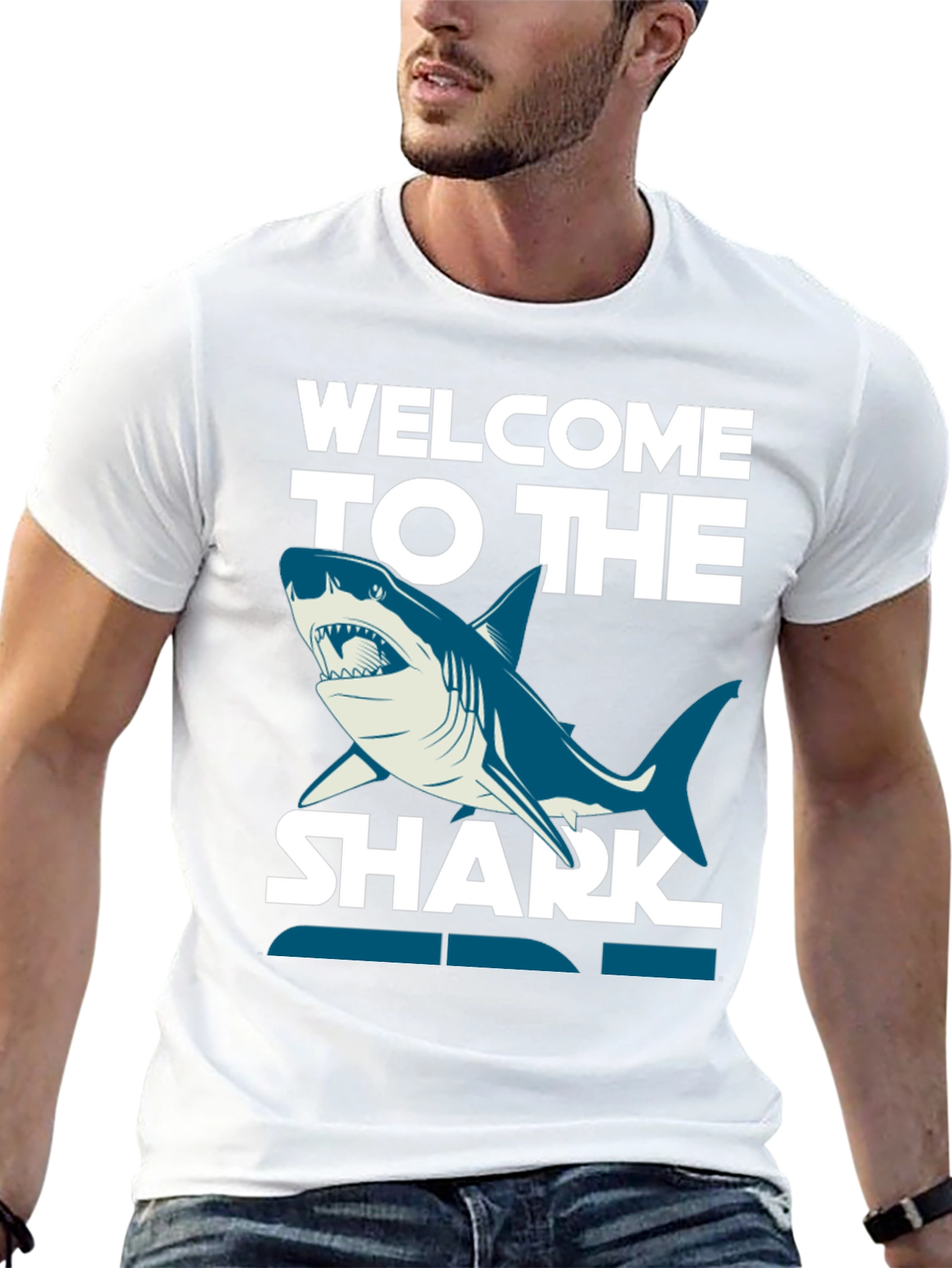 Welcome to the Shark Zone Black Graphic Tee