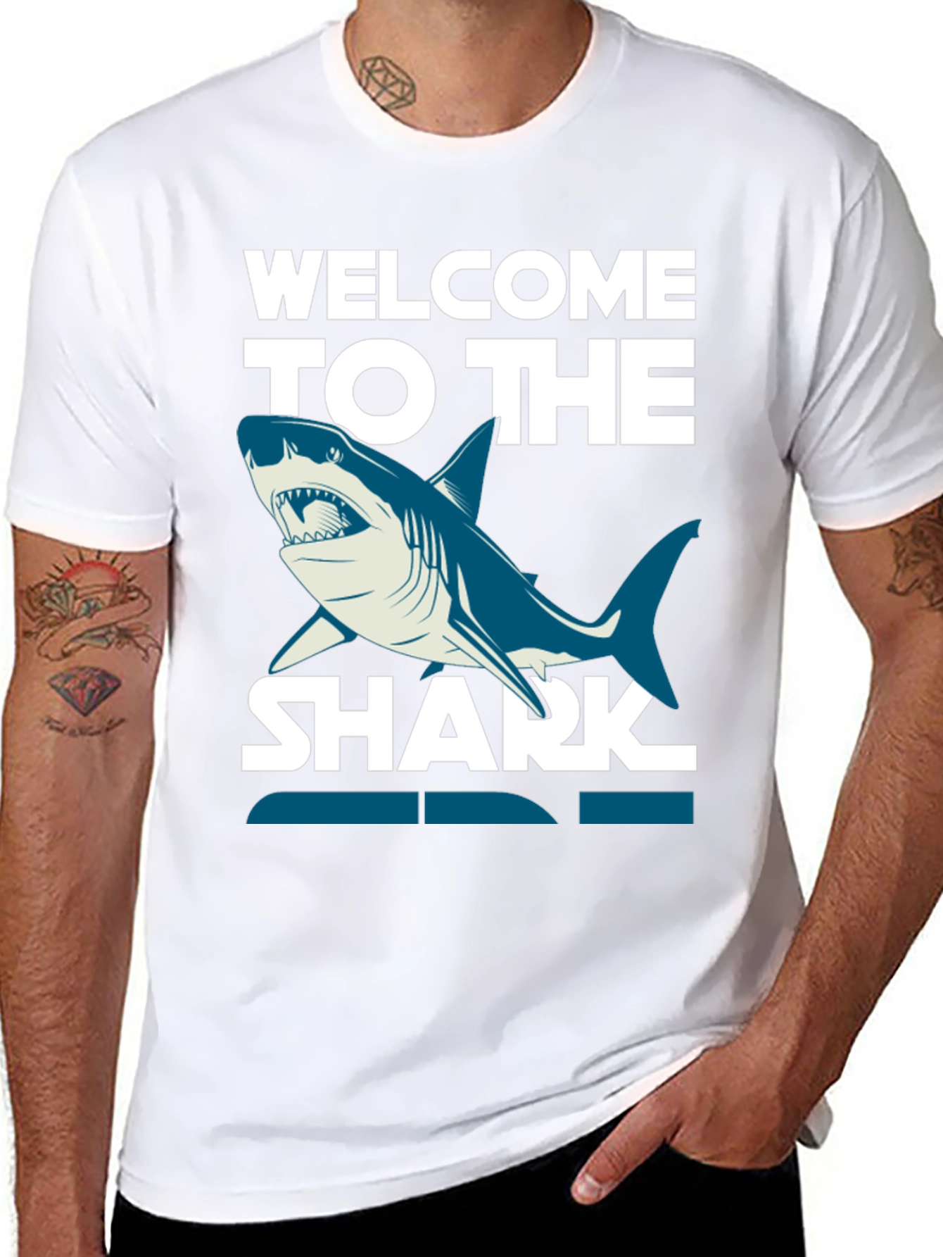 Welcome to the Shark Zone Black Graphic Tee