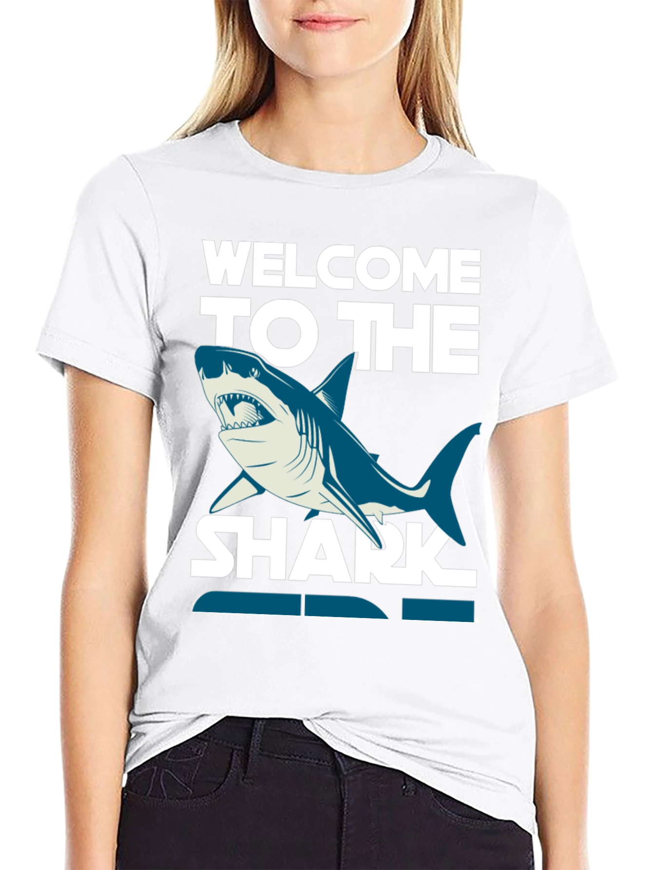 Welcome to the Shark Zone Black Graphic Tee