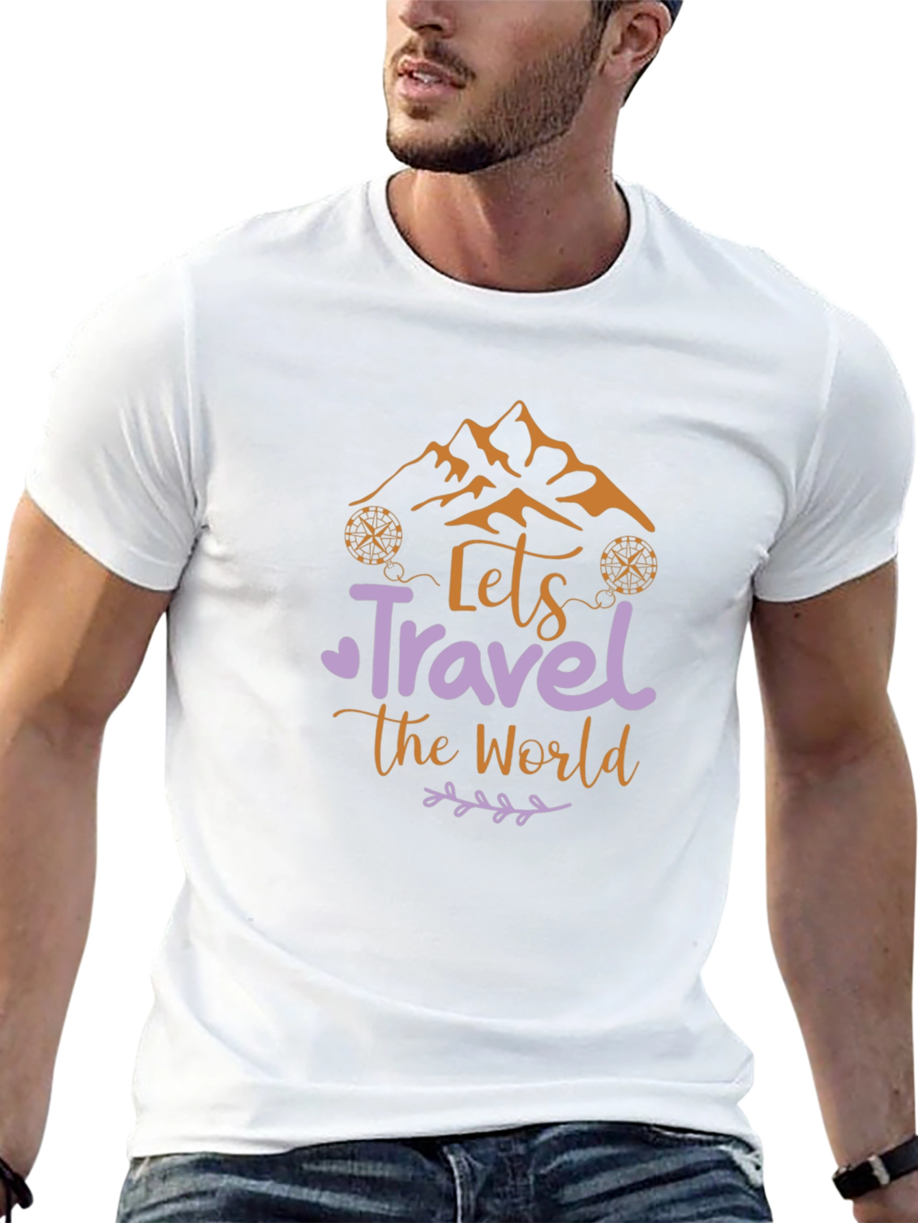 Lets Travel The World Tee - Mountain Adventure
