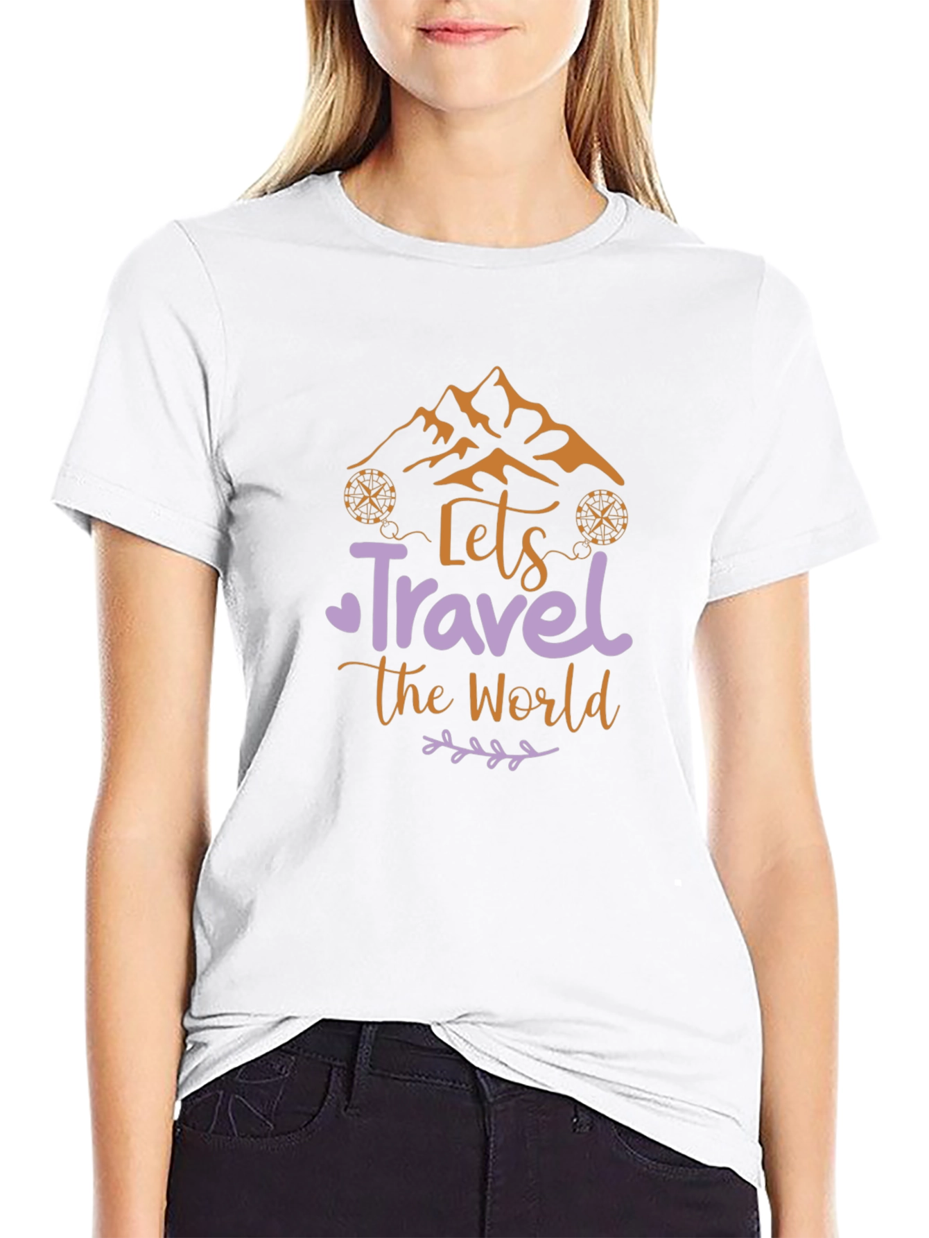 Lets Travel The World Tee - Mountain Adventure