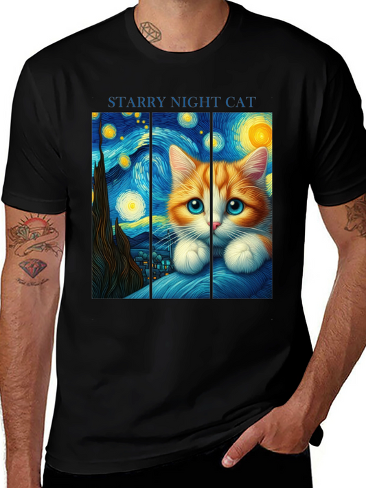 Starry Night Cat T-Shirt