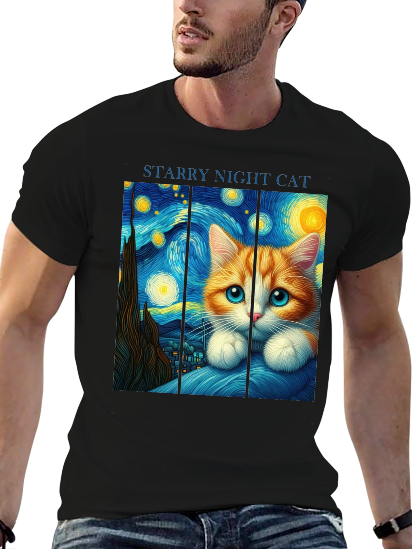 Starry Night Cat T-Shirt