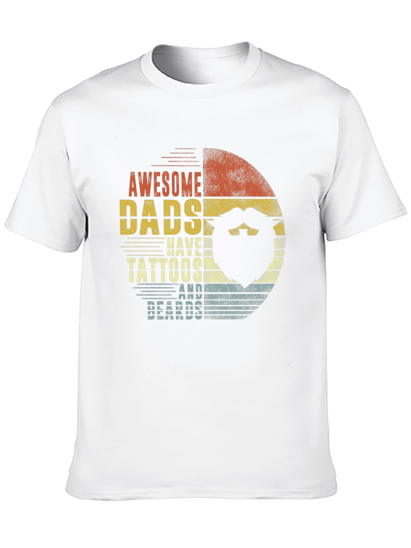 Awesome Dads Tattoos & Beards Graphic T-Shirt