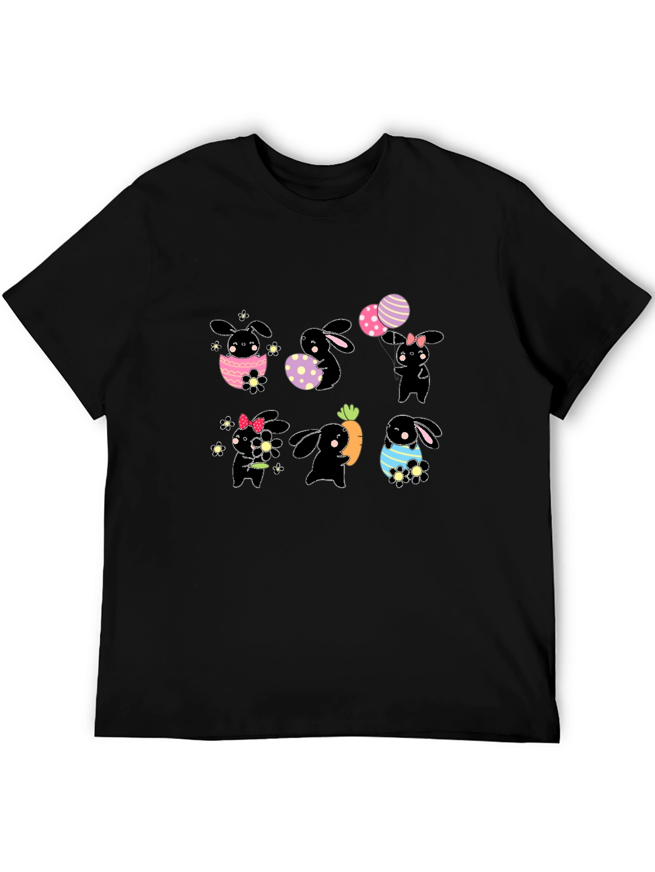 Easter Bunny T-Shirt - Cute Black Rabbit Design
