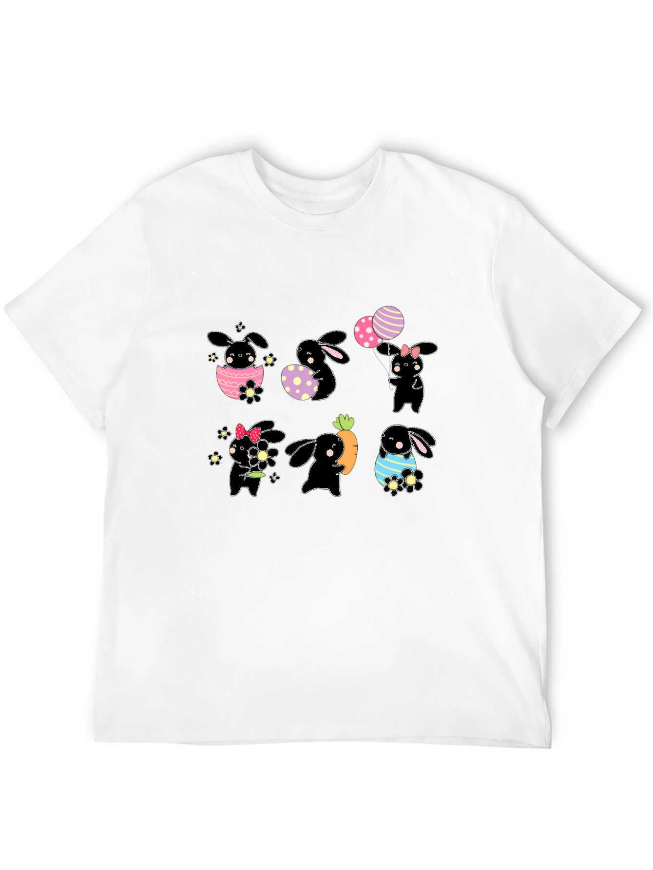 Easter Bunny T-Shirt - Cute Black Rabbit Design