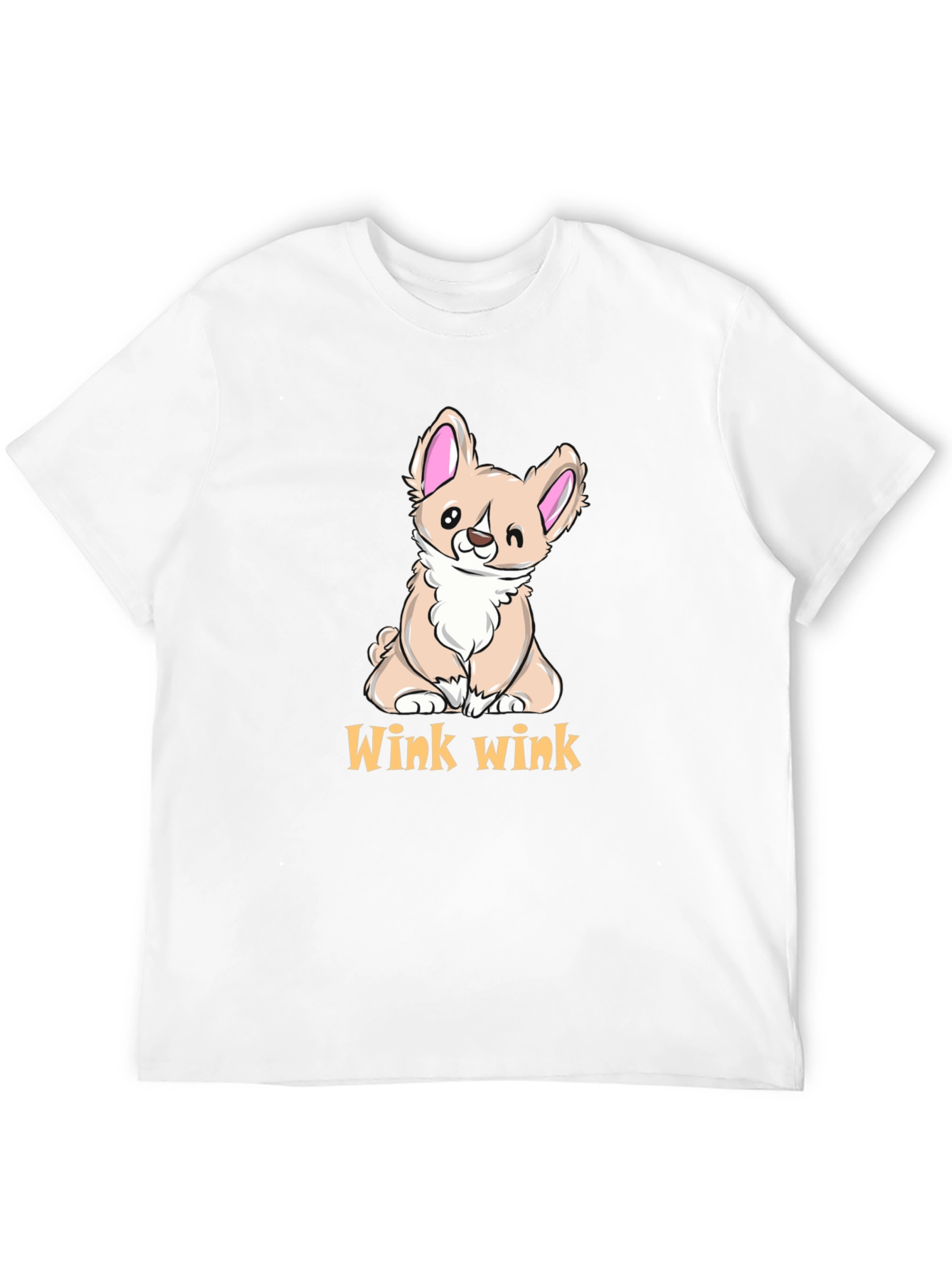 Cute Corgi Wink Wink Black T-Shirt