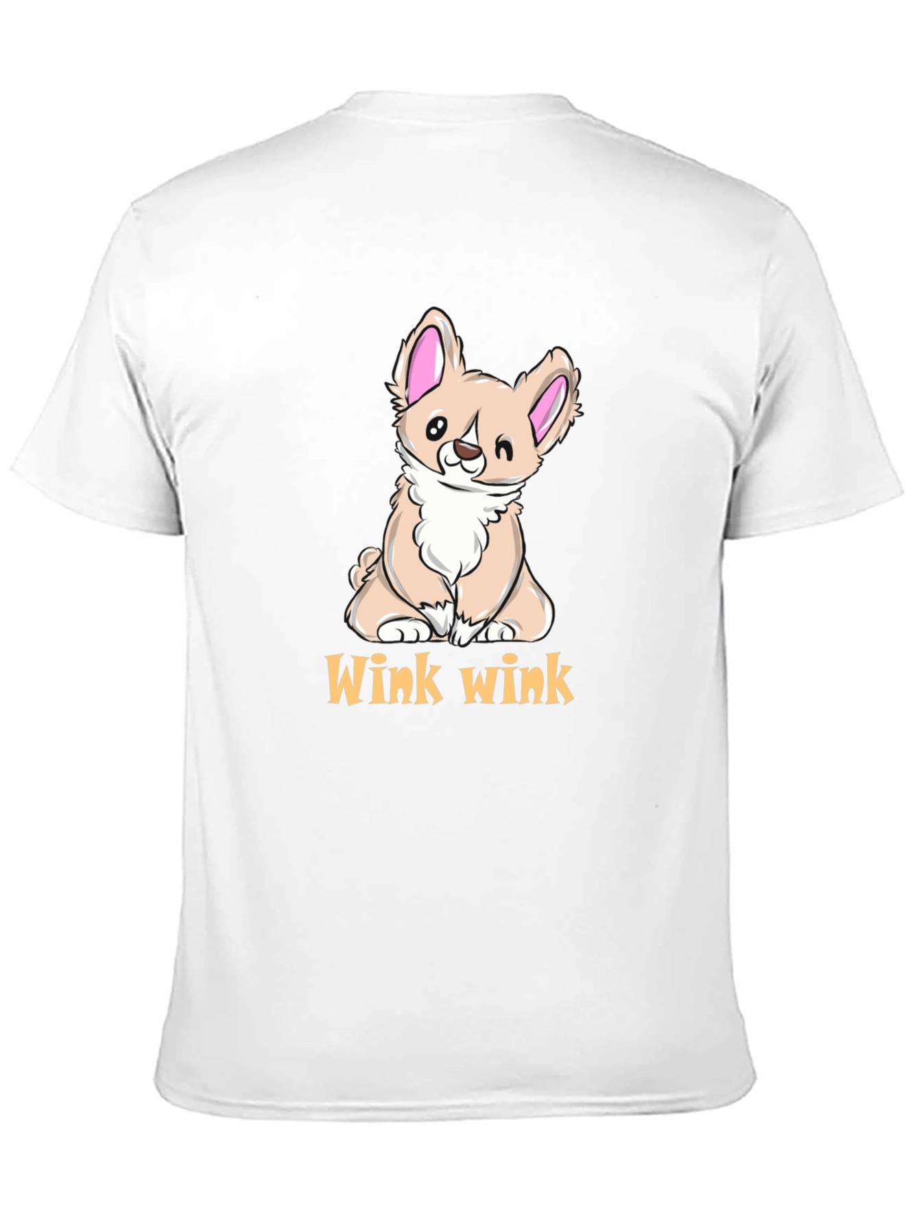 Cute Corgi Wink Wink Black T-Shirt