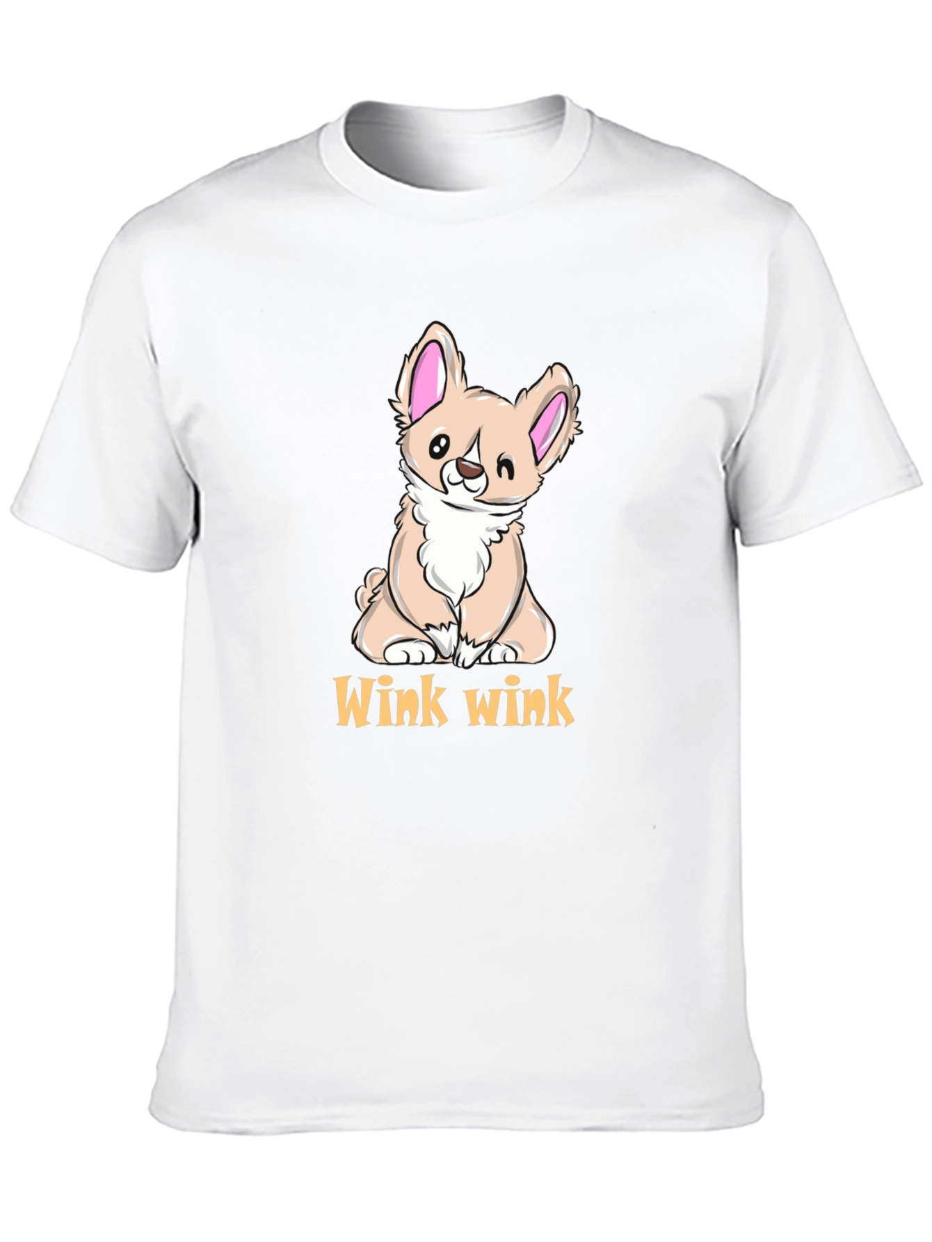 Cute Corgi Wink Wink Black T-Shirt