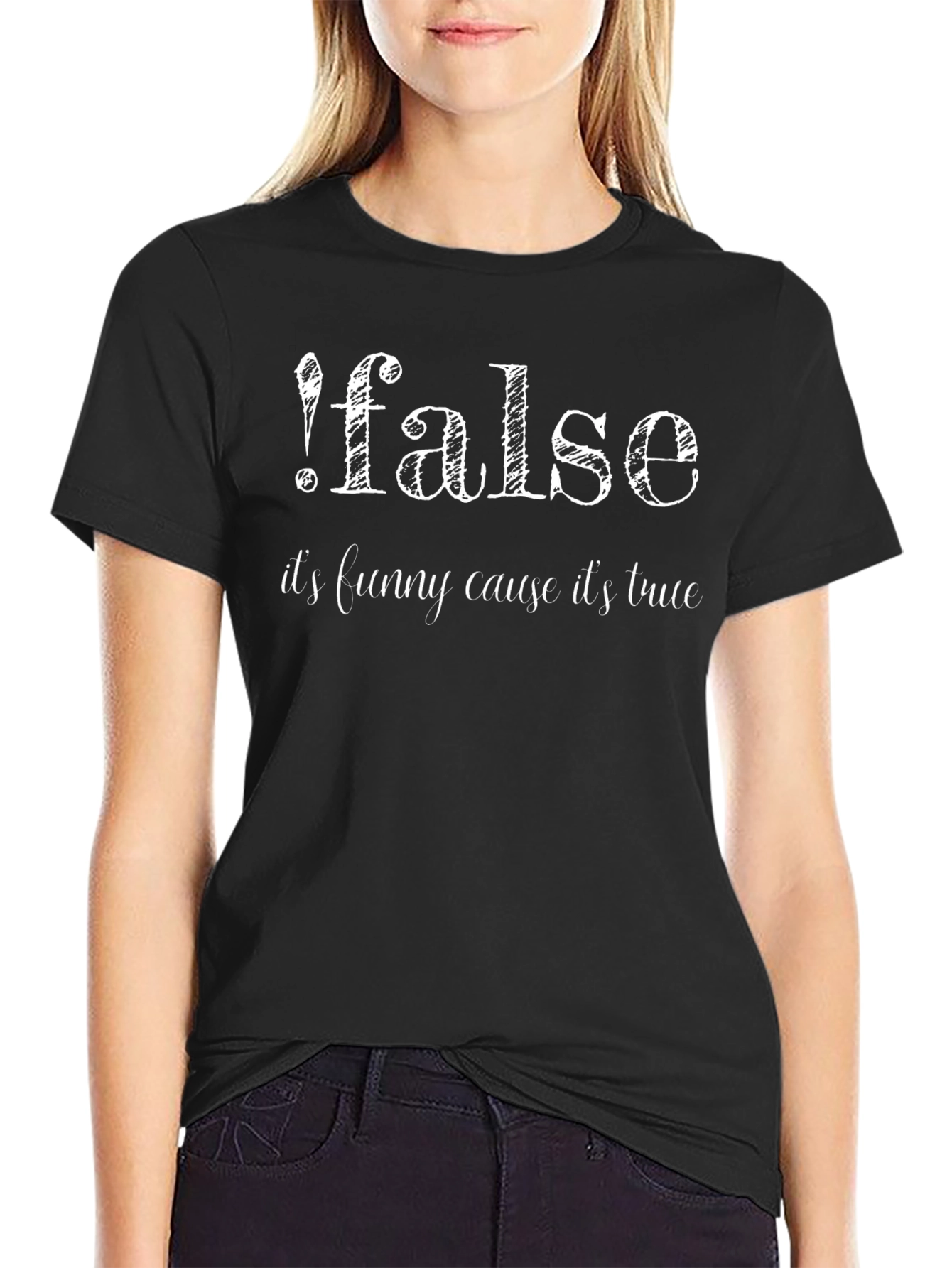 Funny Coding T-Shirt: !false Its True