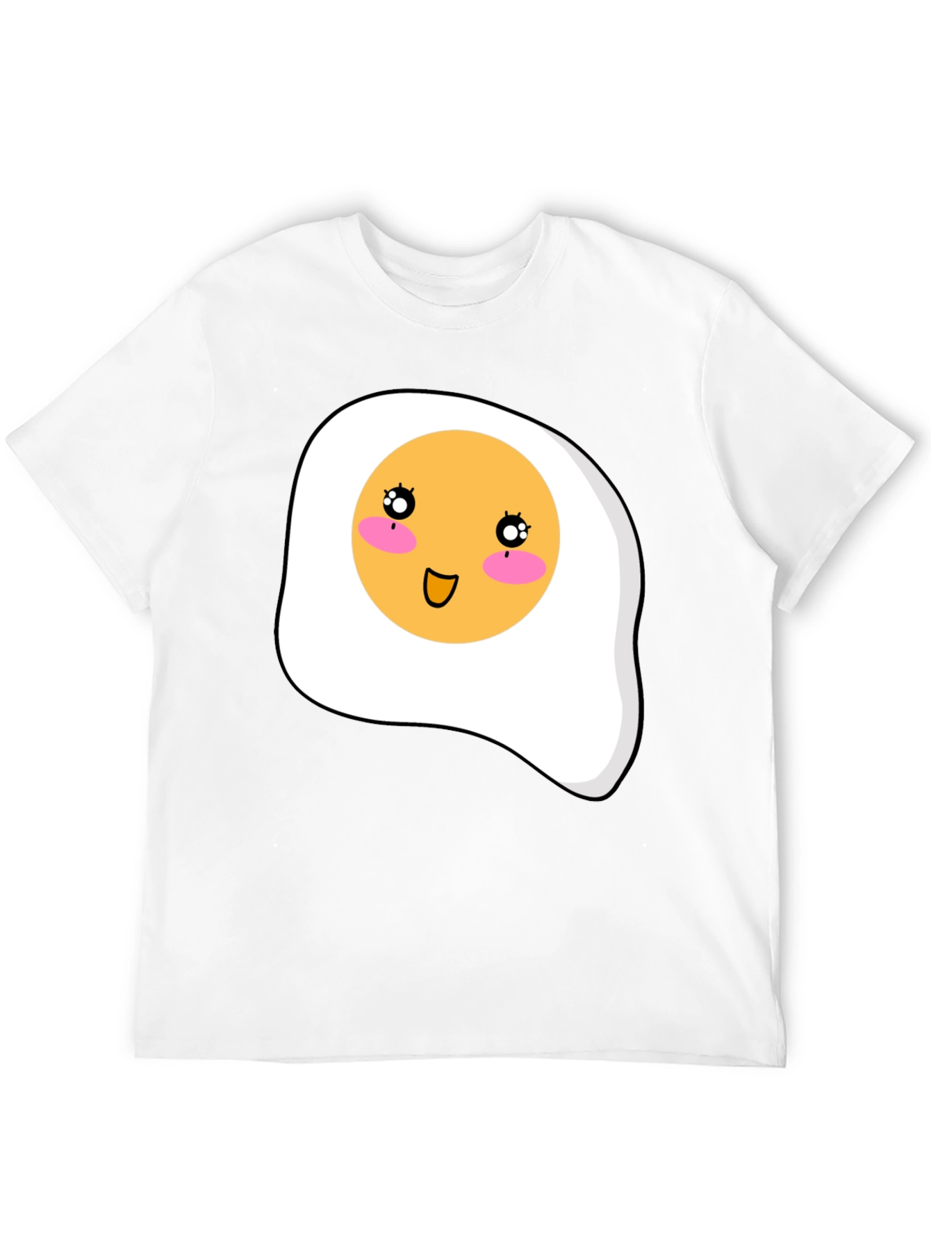 Cute Egg Graphic T-Shirt - Black Casual Tee