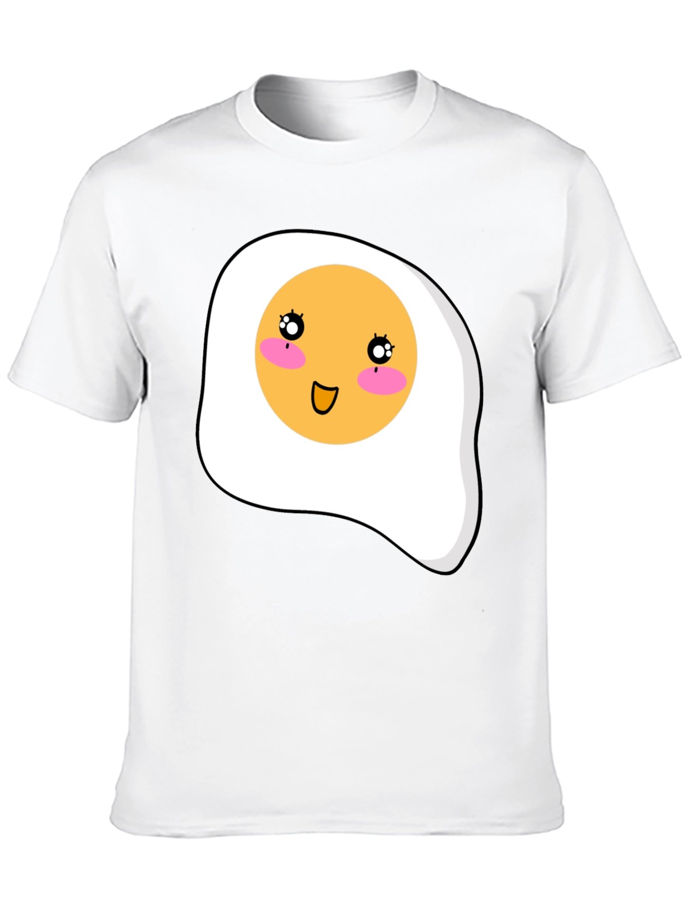 Cute Egg Graphic T-Shirt - Black Casual Tee