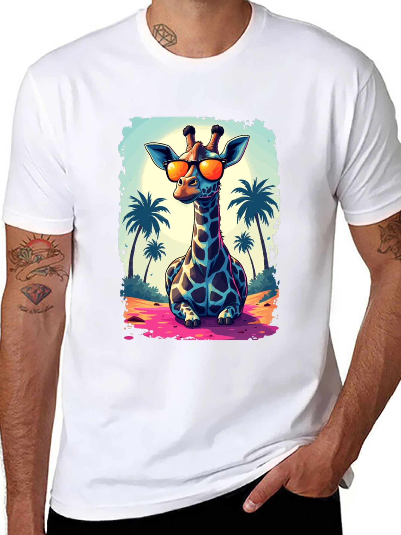 Cool Giraffe T-Shirt - Beach Vibes