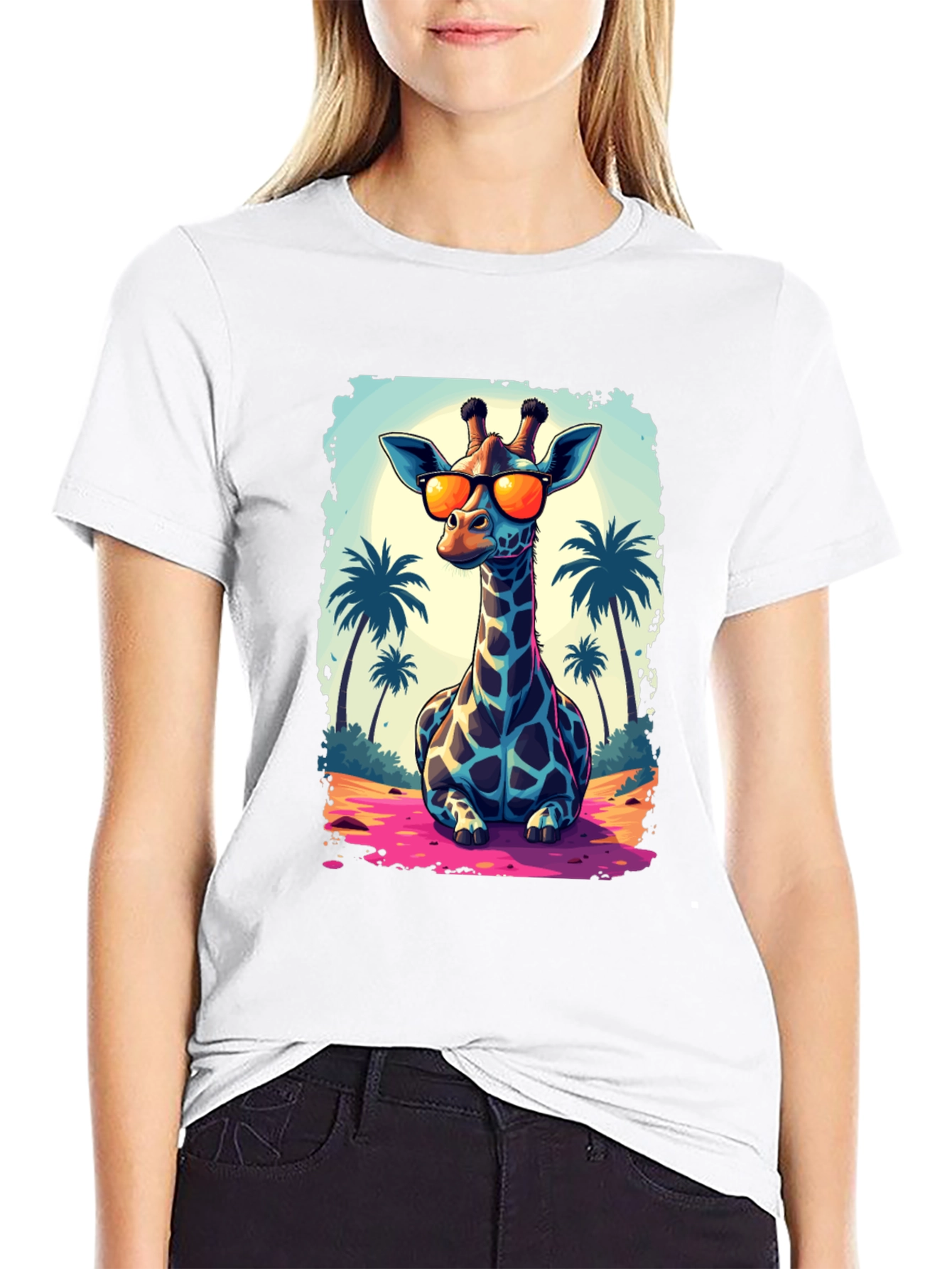 Cool Giraffe T-Shirt - Beach Vibes