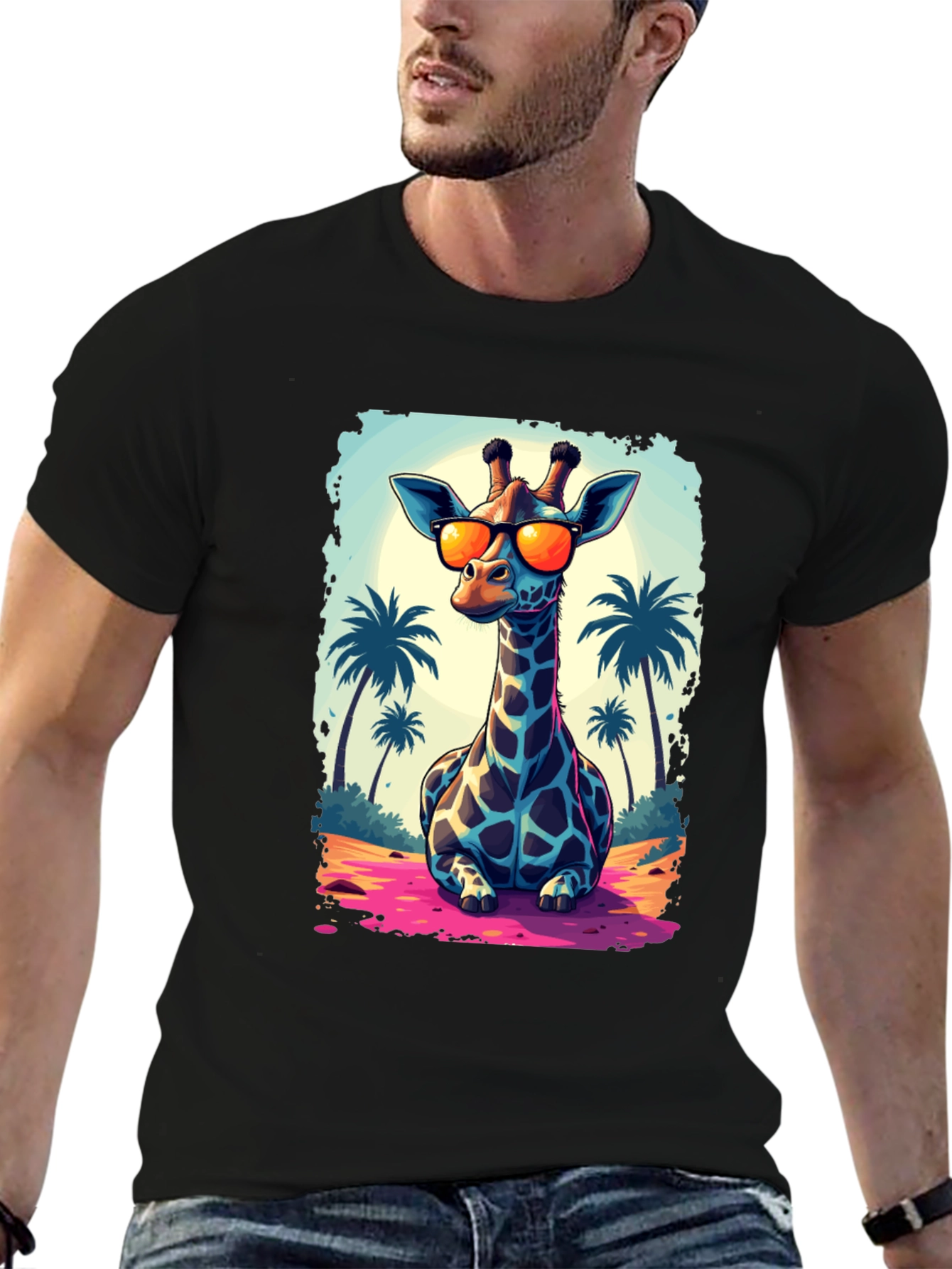Cool Giraffe T-Shirt - Beach Vibes