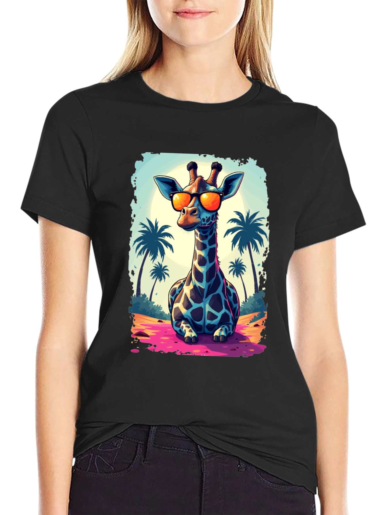 Cool Giraffe T-Shirt - Beach Vibes