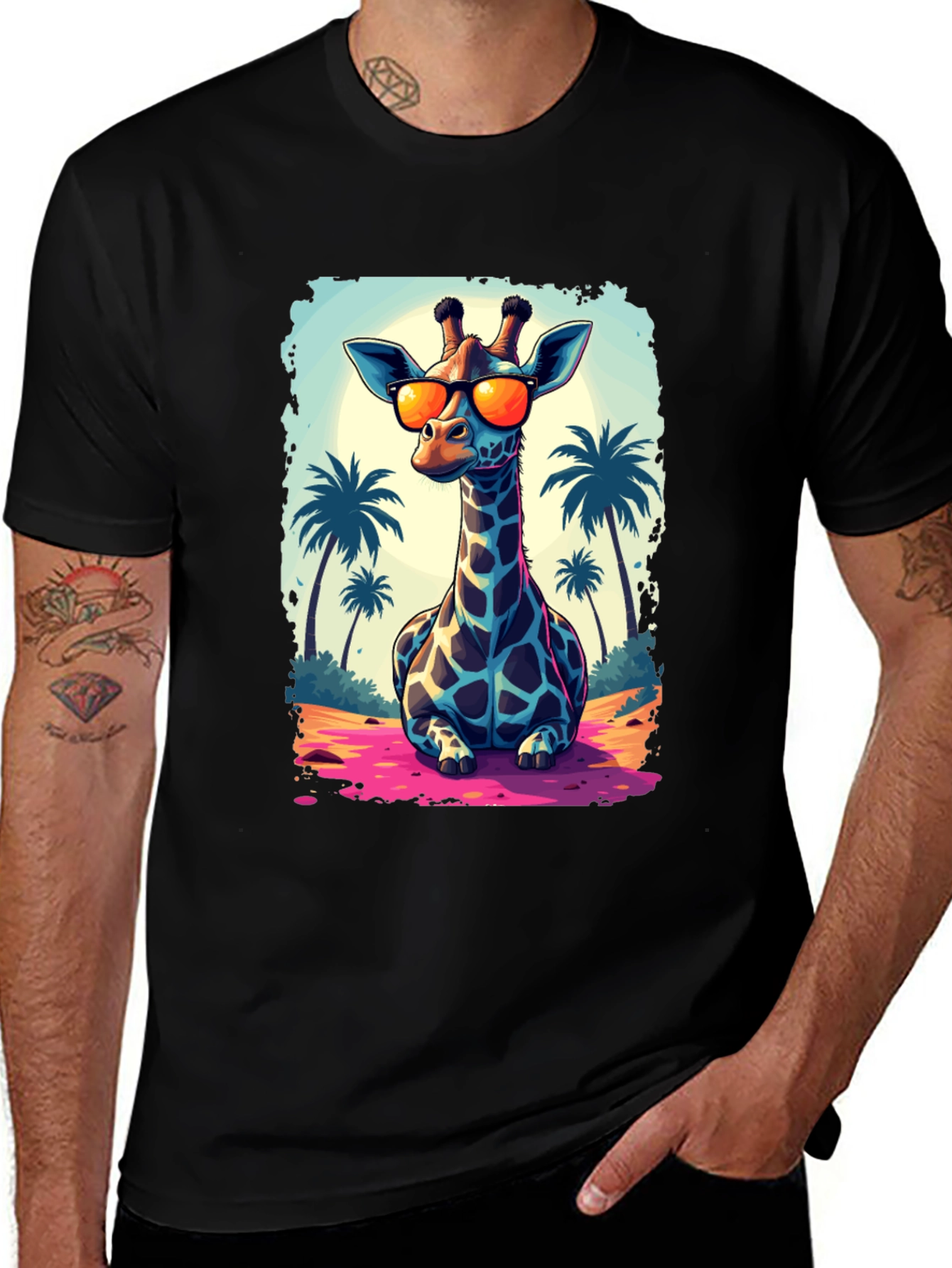 Cool Giraffe T-Shirt - Beach Vibes