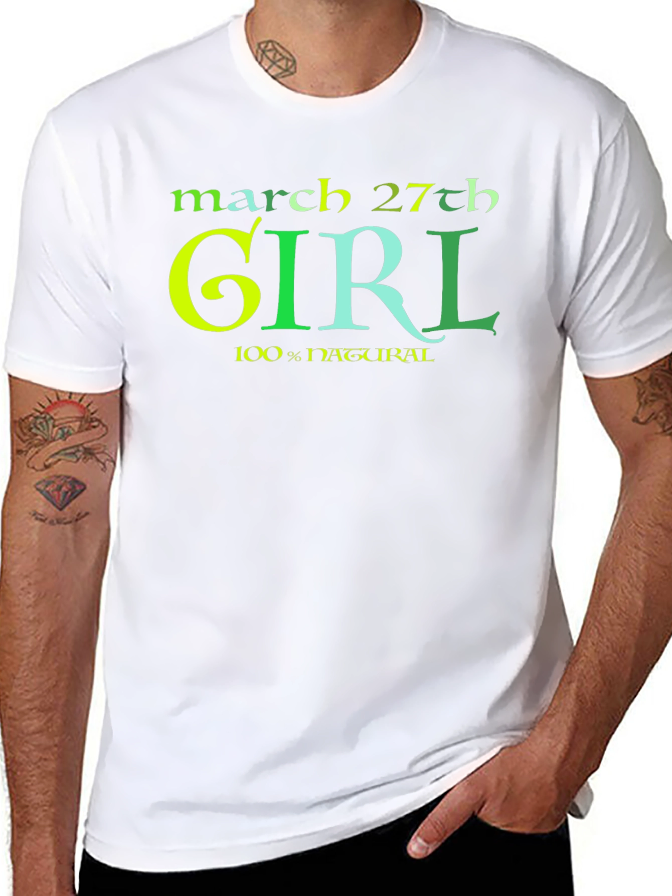 March 27th Girl Natural Cotton T-Shirt
