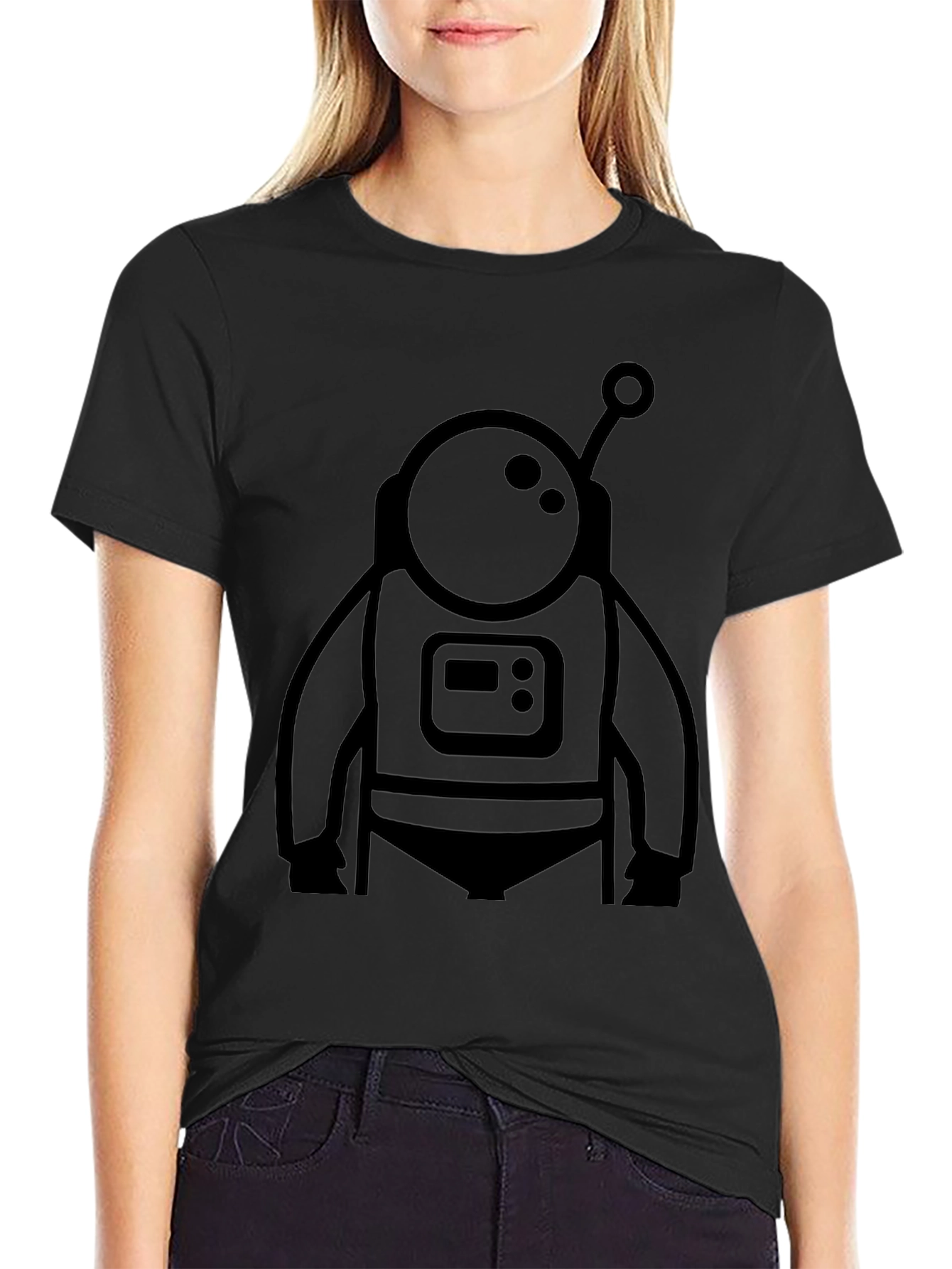 Astronaut Graphic Tee - Black Novelty T-Shirt