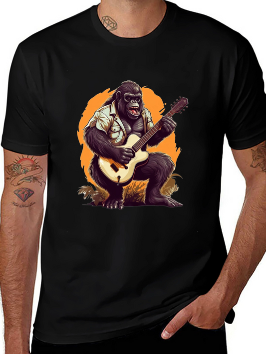 Gorilla Guitarist Graphic Tee - Cool Animal Music Lover Shirt