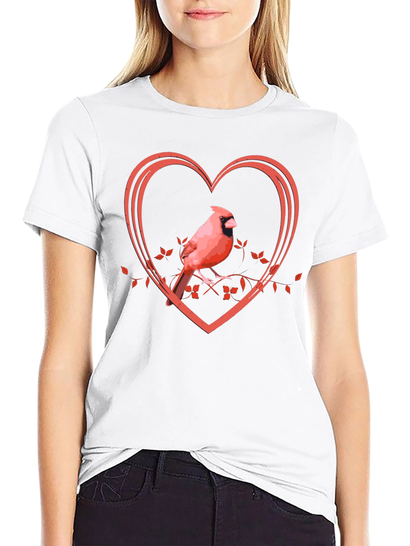 Cardinal Heart Graphic Tee - Black Unisex T-Shirt