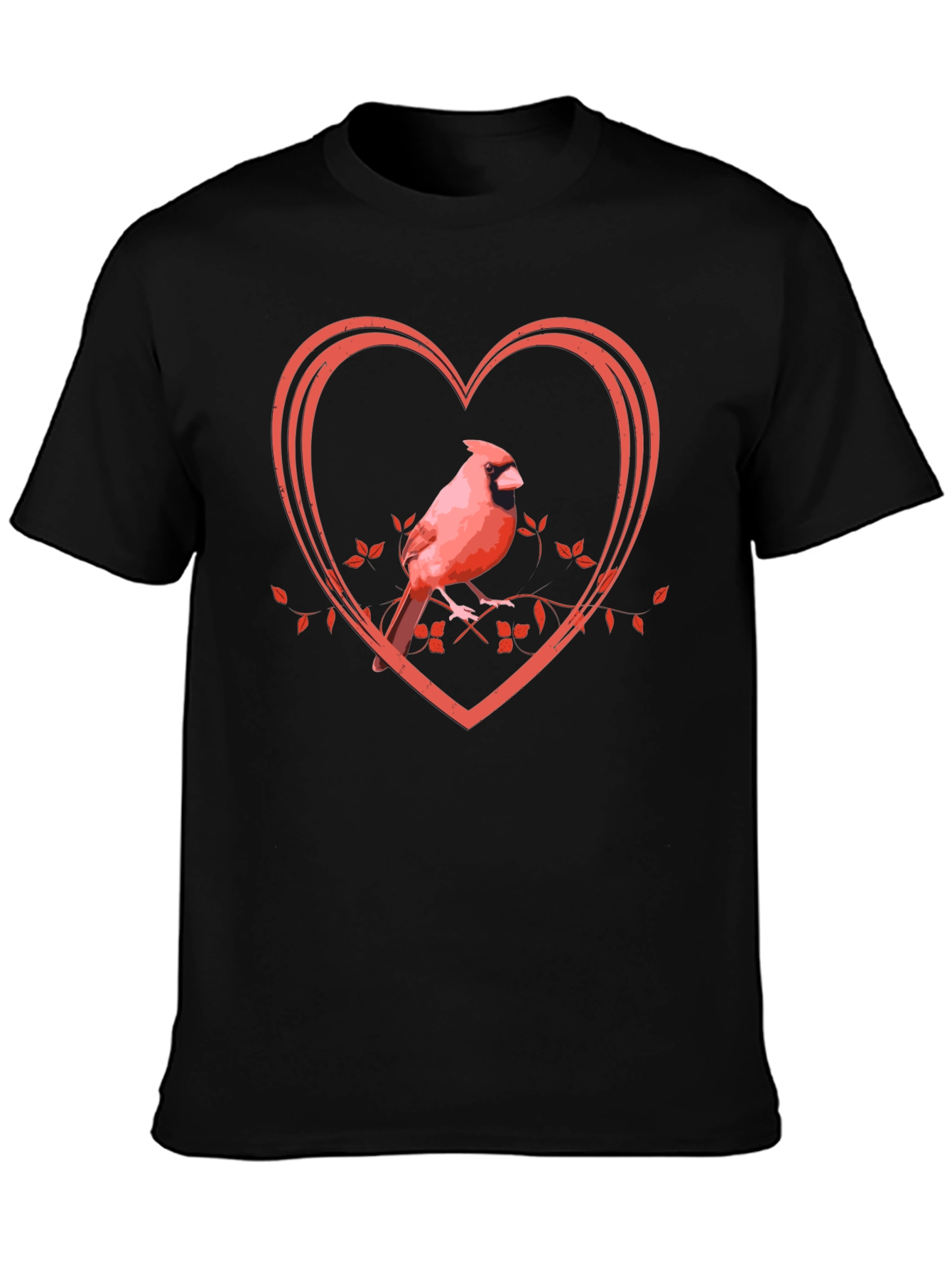 Cardinal Heart Graphic Tee - Black Unisex T-Shirt