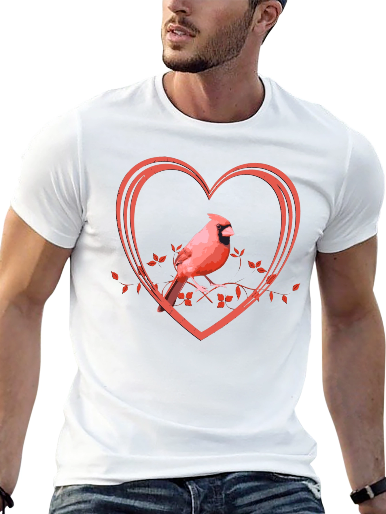 Cardinal Heart Graphic Tee - Black Unisex T-Shirt