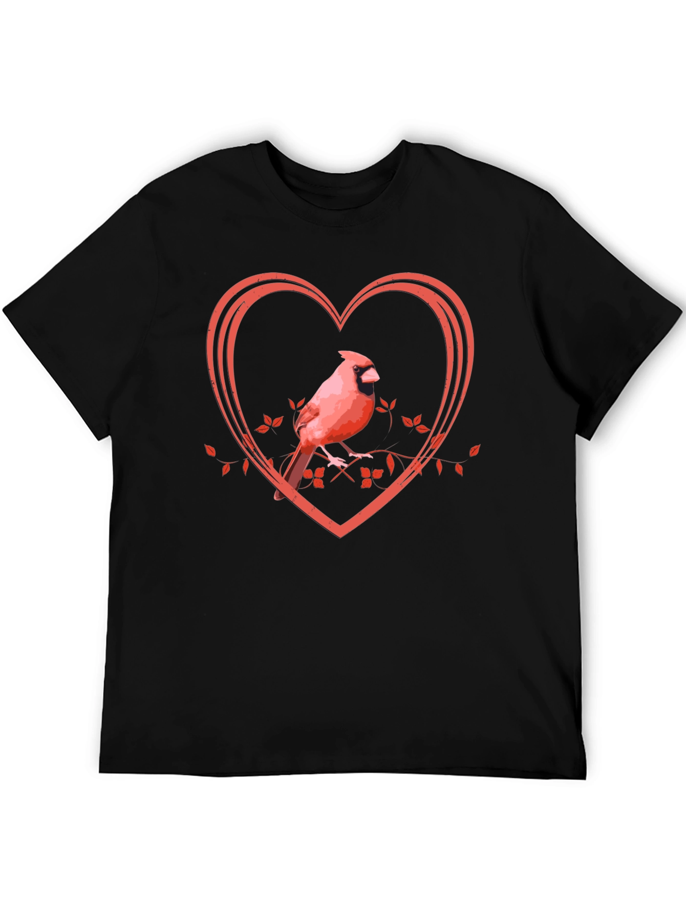 Cardinal Heart Graphic Tee - Black Unisex T-Shirt
