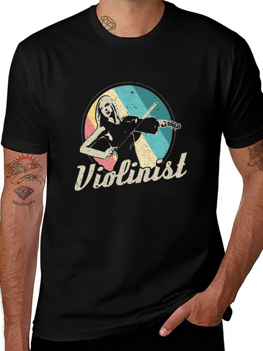 Violinist Retro T-Shirt - Classic Musical Tee