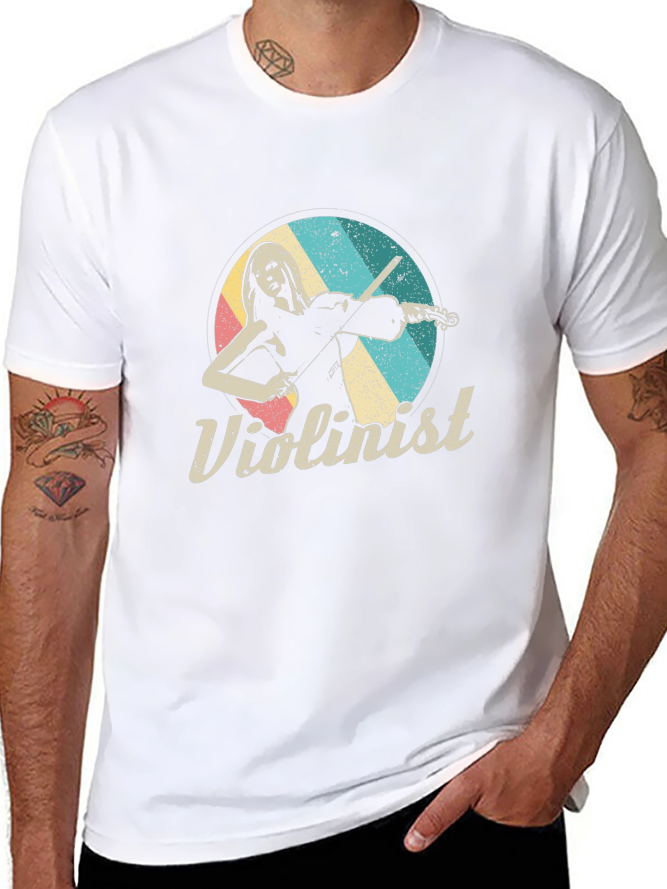 Violinist Retro T-Shirt - Classic Musical Tee