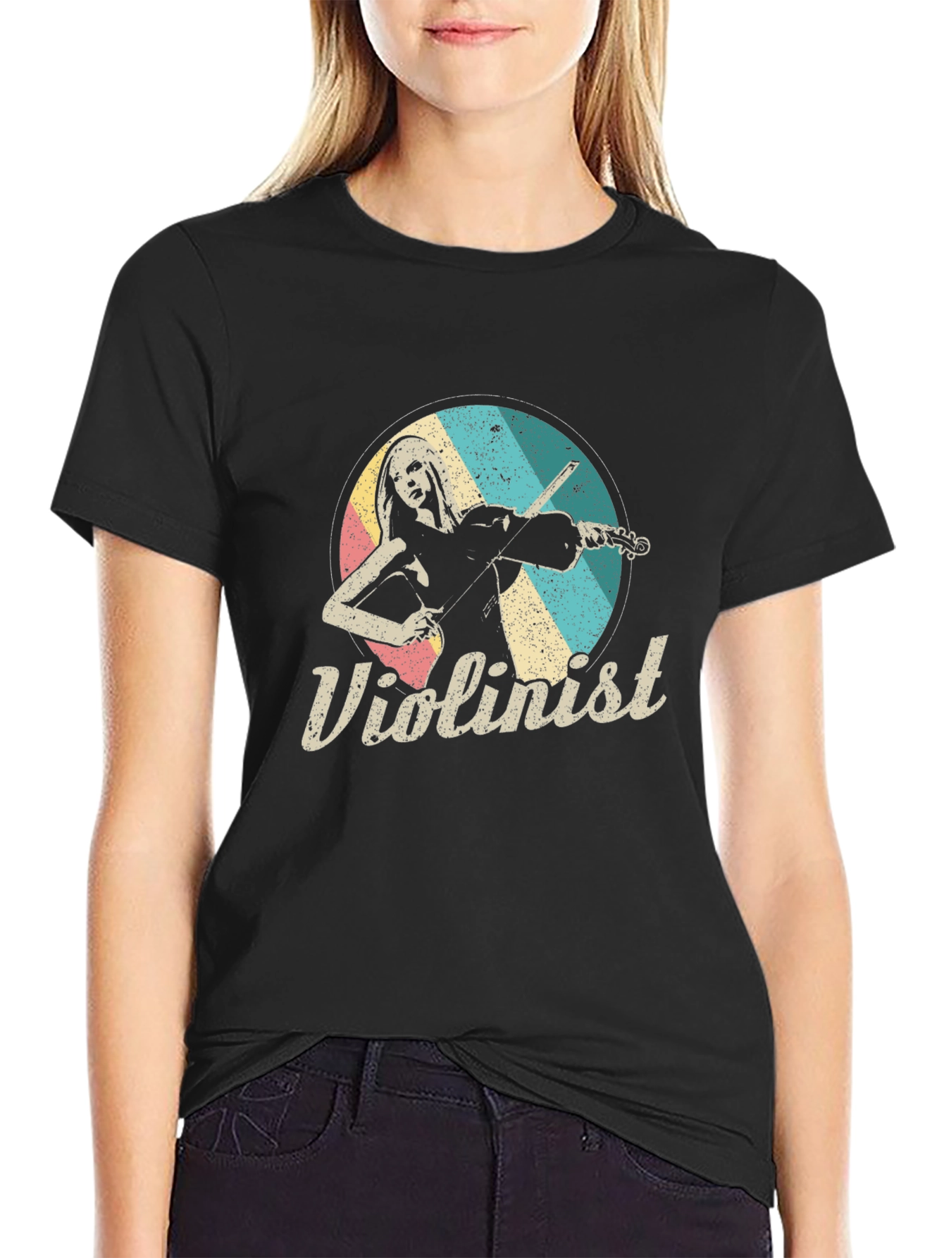 Violinist Retro T-Shirt - Classic Musical Tee
