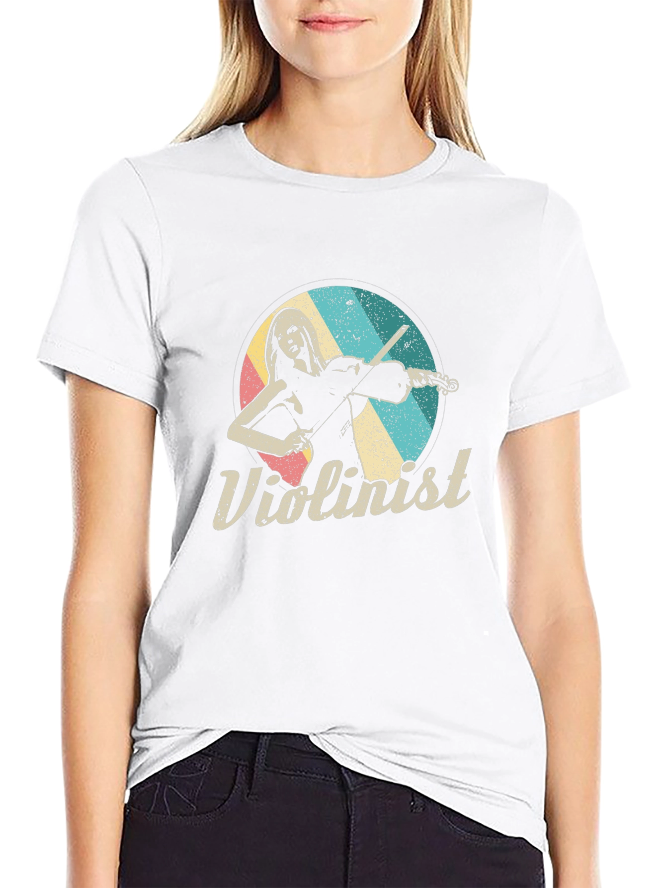 Violinist Retro T-Shirt - Classic Musical Tee