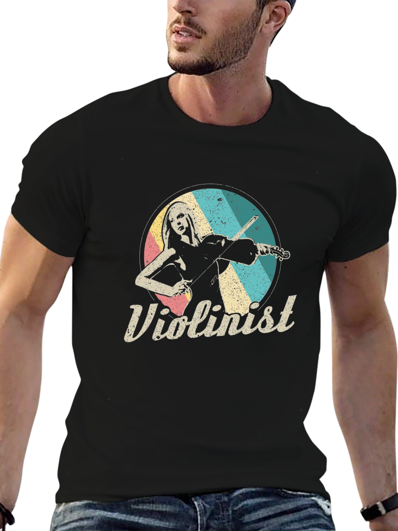 Violinist Retro T-Shirt - Classic Musical Tee