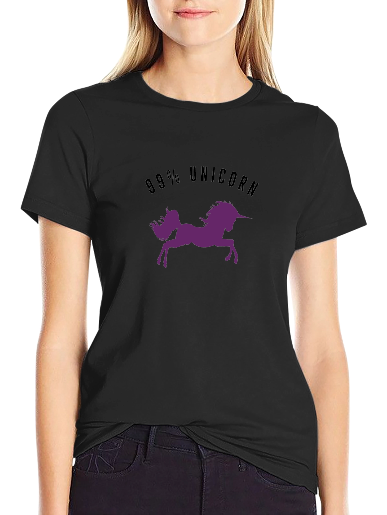 99% Unicorn Graphic T-Shirt - Black