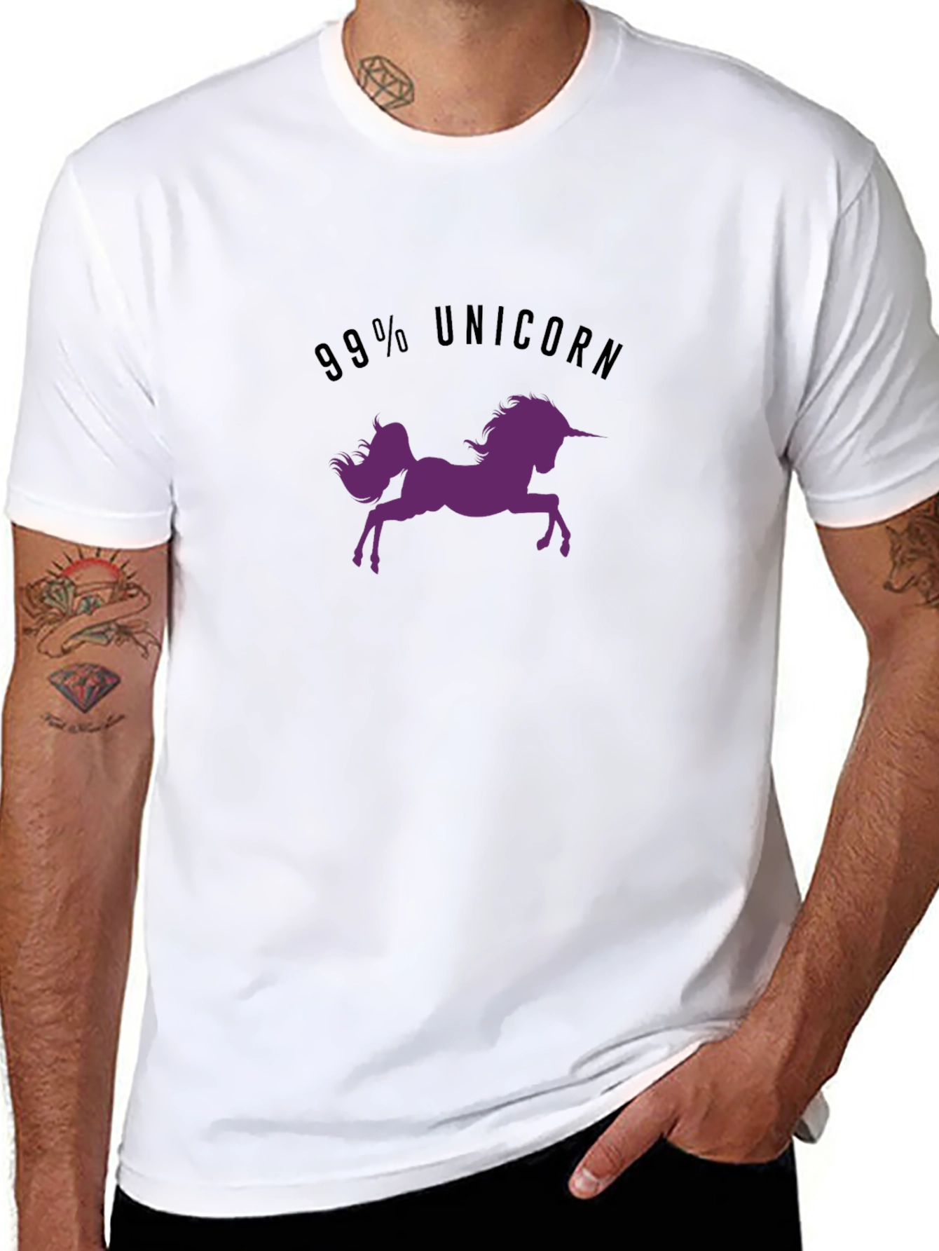 99% Unicorn Graphic T-Shirt - Black