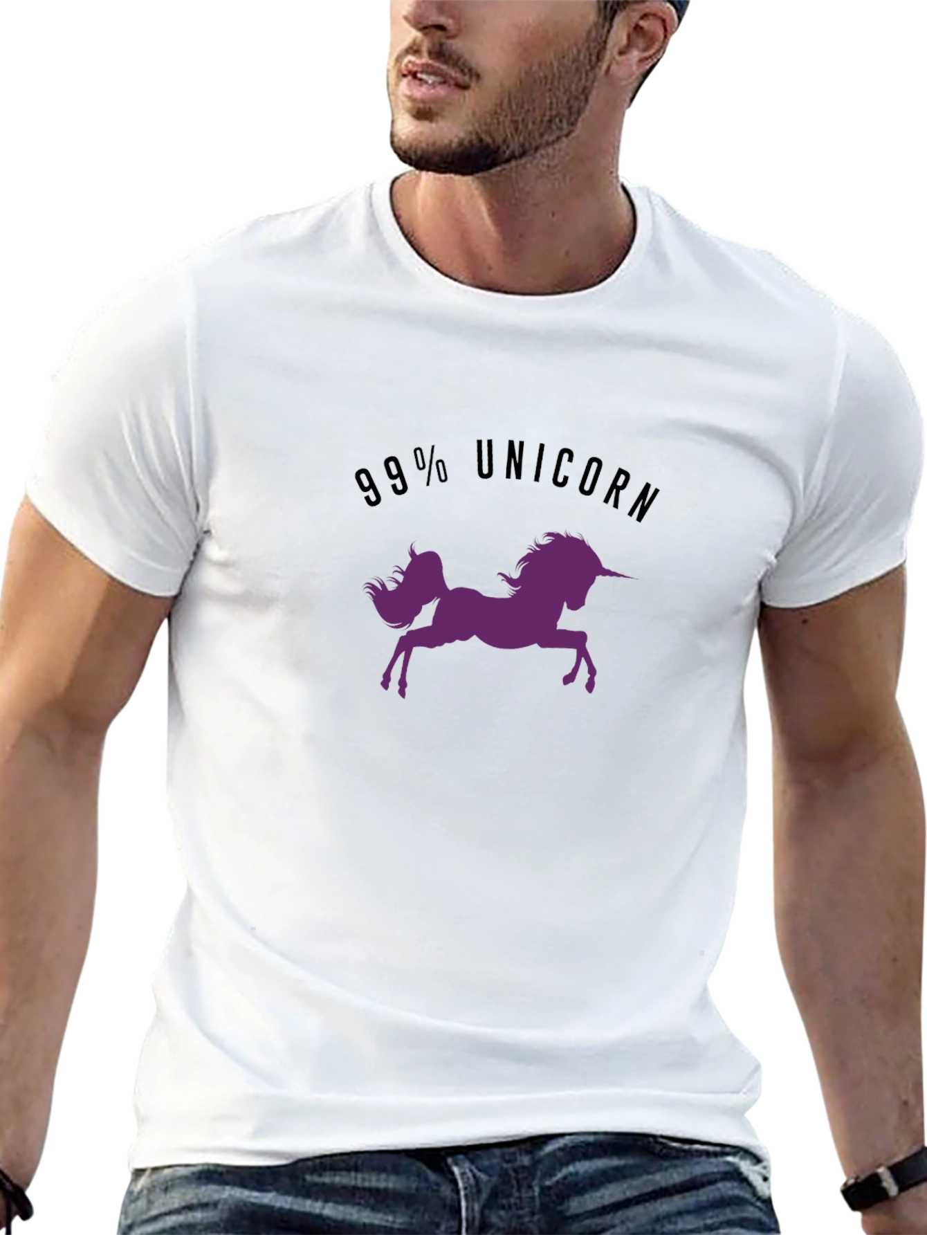99% Unicorn Graphic T-Shirt - Black